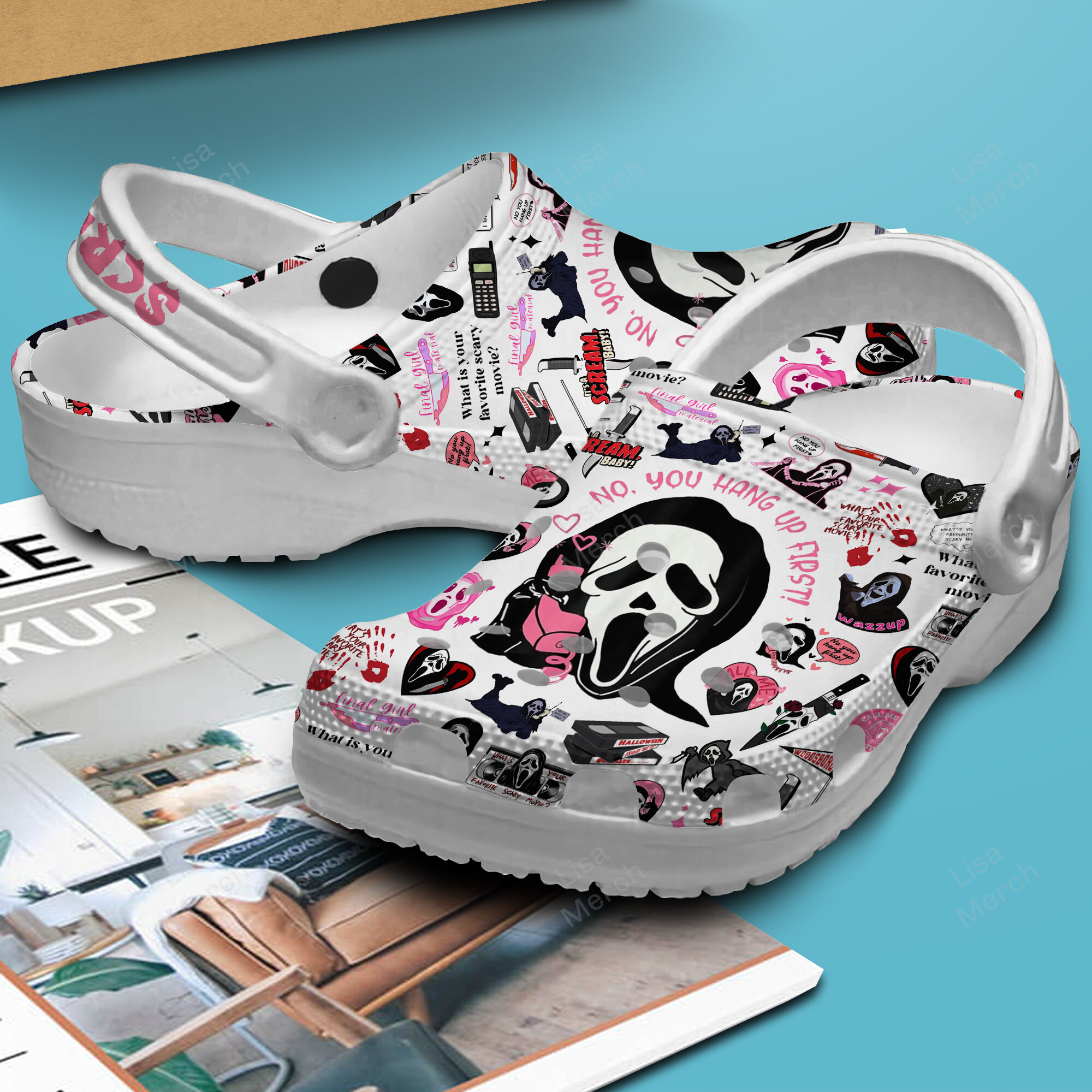 Merchidea Scream Movie Crocs Crocband Clogs Shoes Comfortable For Men Women and Kids