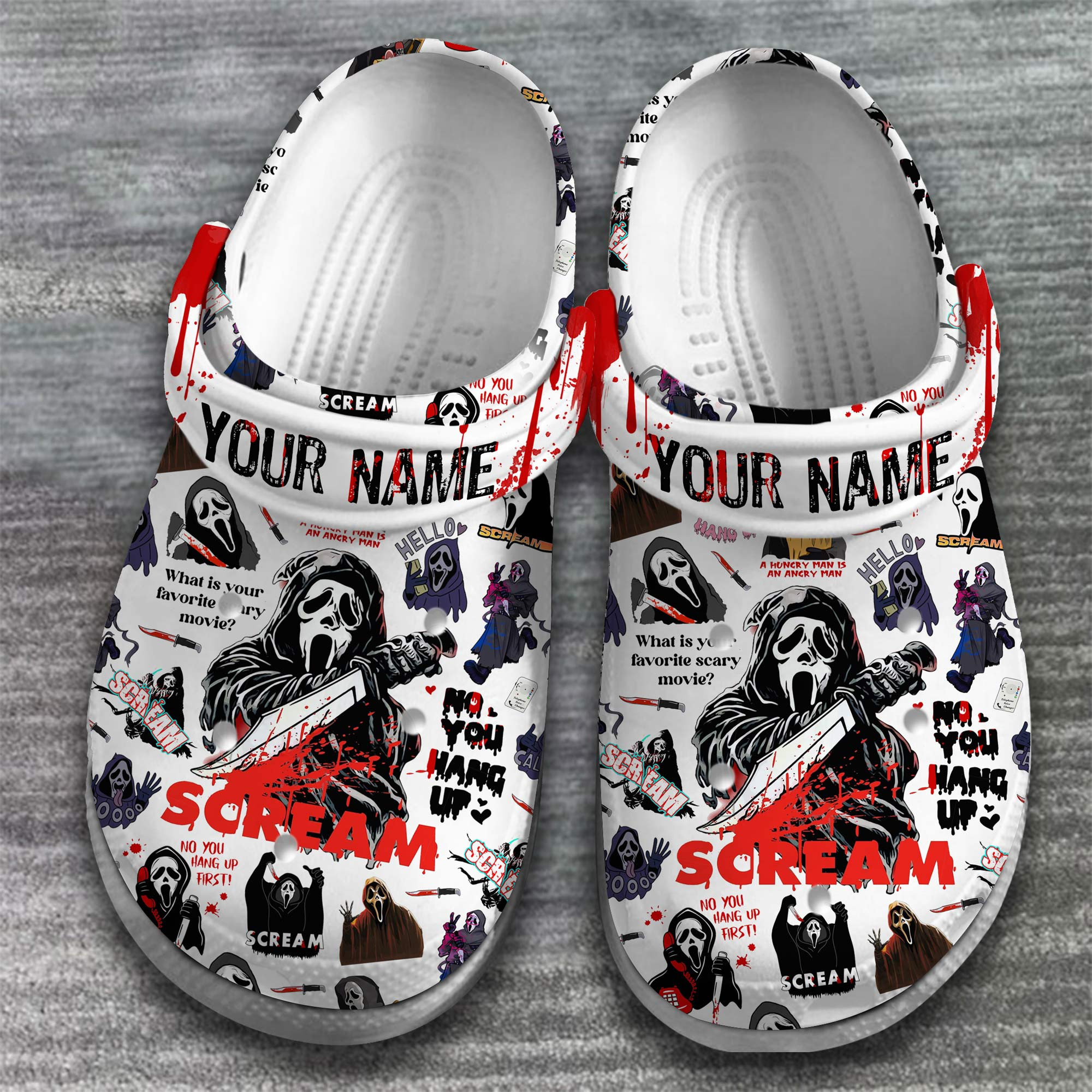 Merchidea Scream Movie Halloween Crocs Crocband Clogs Shoes Comfortable For Men Women and Kids