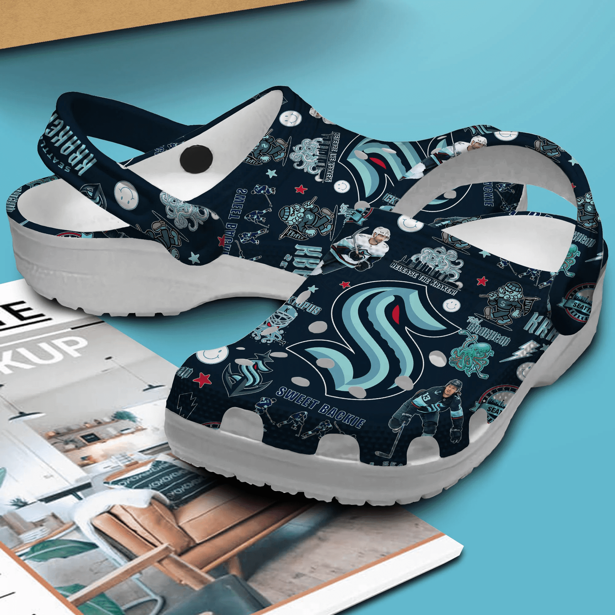 Merchidea Seattle Kraken NHL Sport Crocs Crocband Clogs Shoes Comfortable For Men Women and Kids