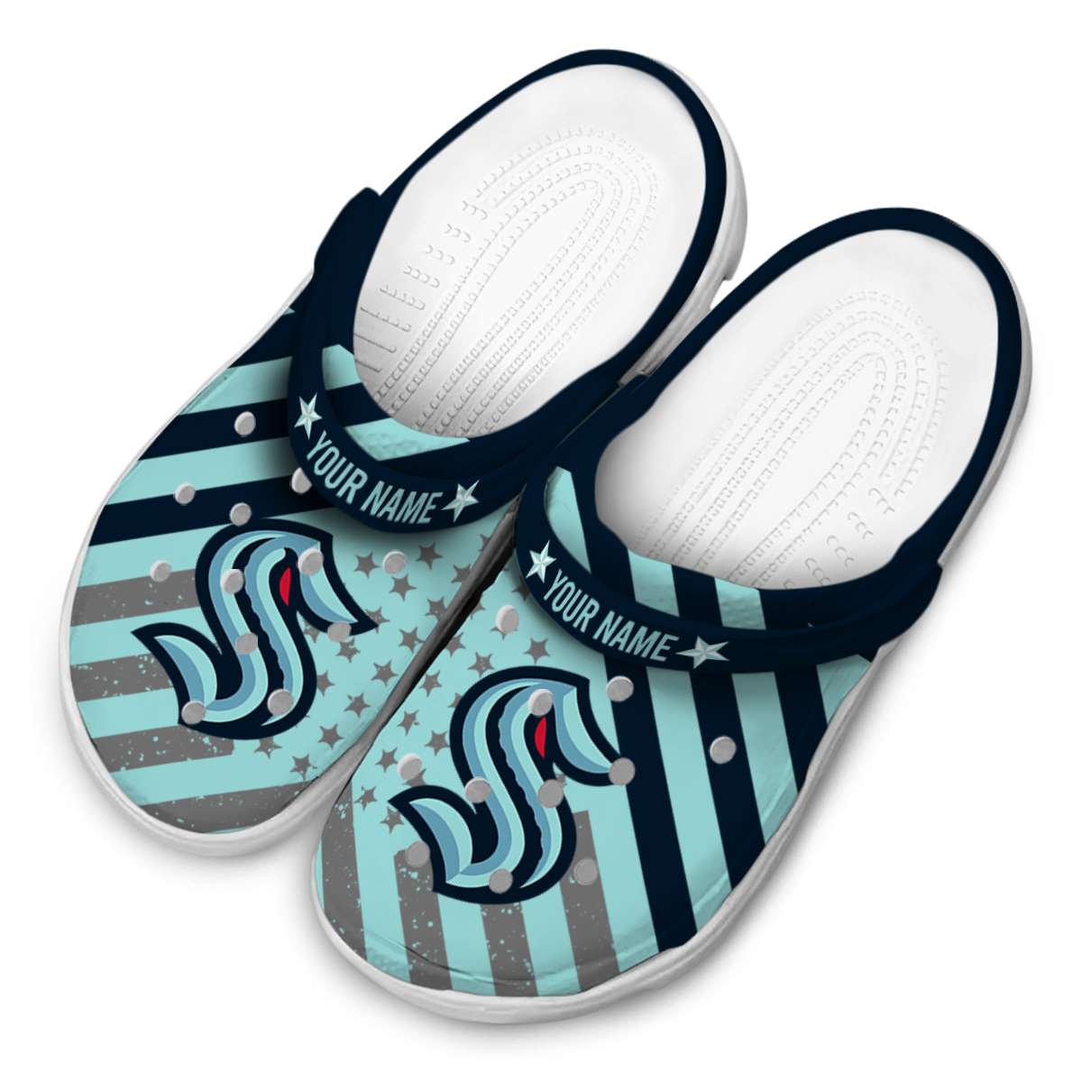 Merchidea Seattle Kraken NHL Sport Crocs Crocband Clogs Shoes Comfortable For Men Women and Kids