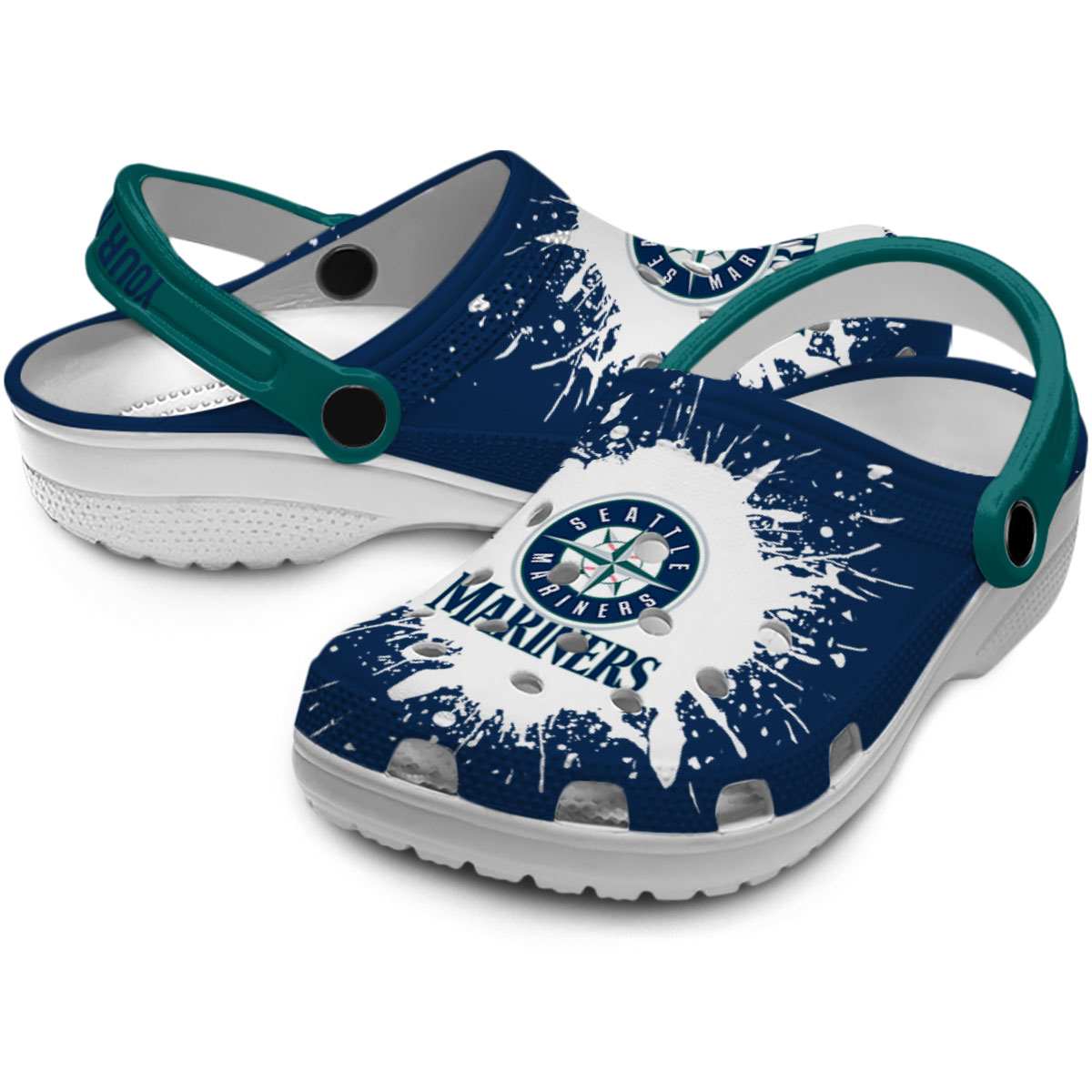 Merchidea Seattle Mariners MLB Sport Crocs Crocband Clogs Shoes Comfortable For Men Women and Kids