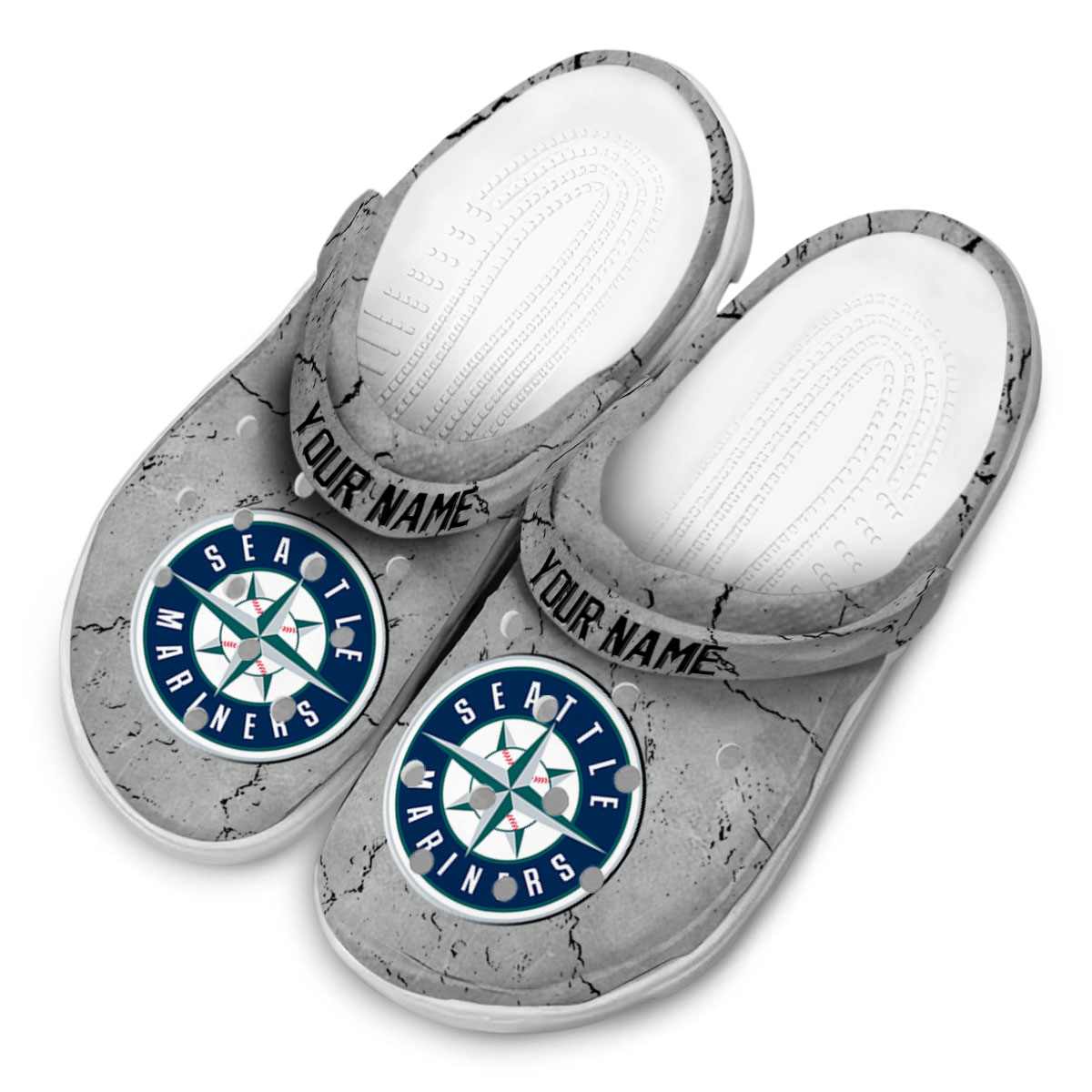 Merchidea Seattle Mariners MLB Sport Crocs Crocband Clogs Shoes Comfortable For Men Women and Kids