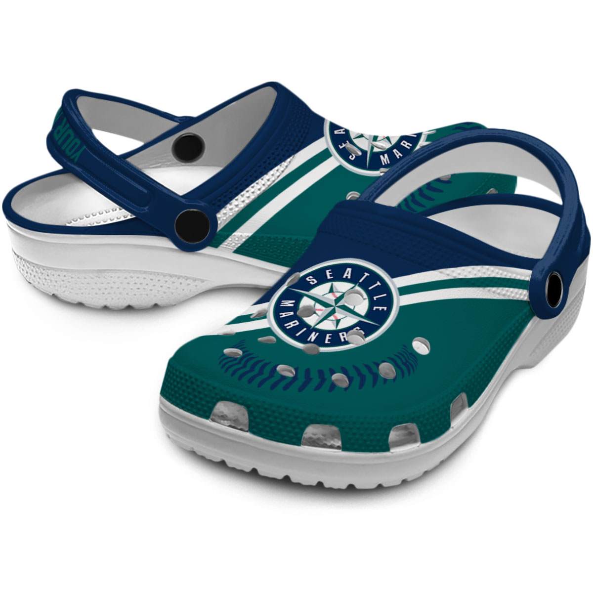 Merchidea Seattle Mariners MLB Sport Crocs Crocband Clogs Shoes Comfortable For Men Women and Kids