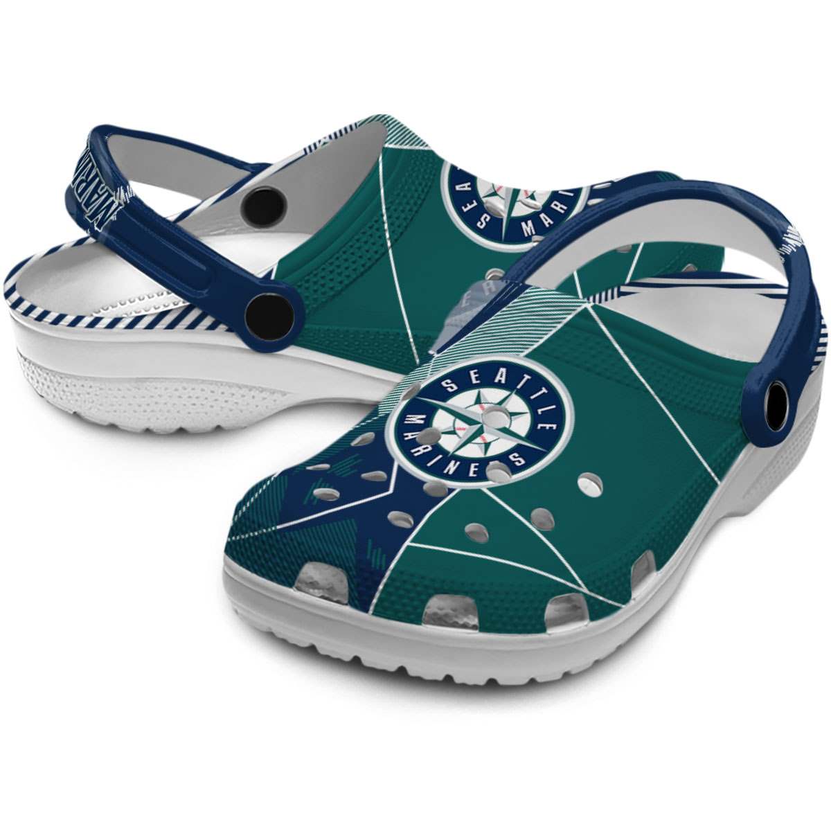 Merchidea Seattle Mariners MLB Sport Crocs Crocband Clogs Shoes Comfortable For Men Women and Kids