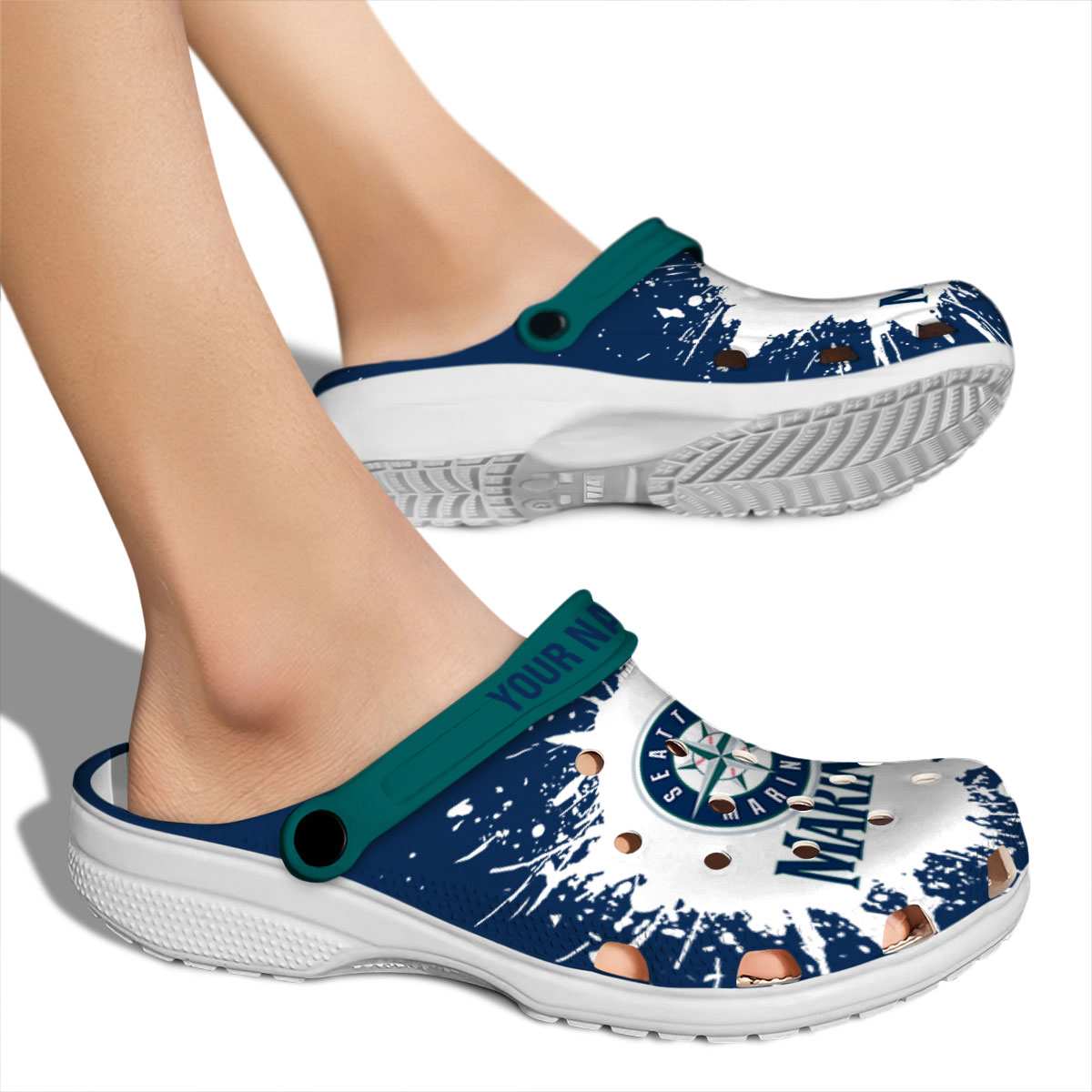 Merchidea Seattle Mariners MLB Sport Crocs Crocband Clogs Shoes Comfortable For Men Women and Kids