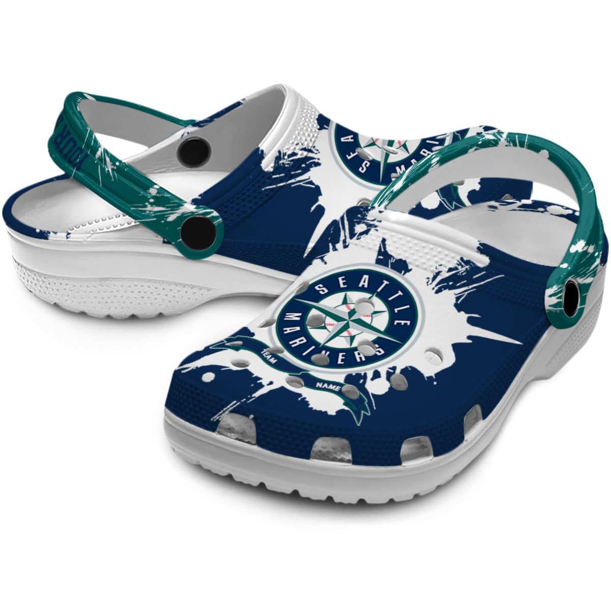 Merchidea Seattle Mariners MLB Sport Crocs Crocband Clogs Shoes Comfortable For Men Women and Kids