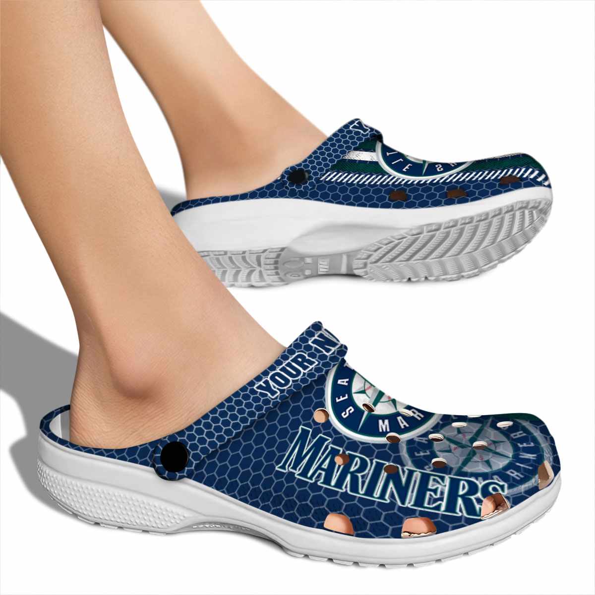 Merchidea Seattle Mariners MLB Sport Crocs Crocband Clogs Shoes Comfortable For Men Women and Kids