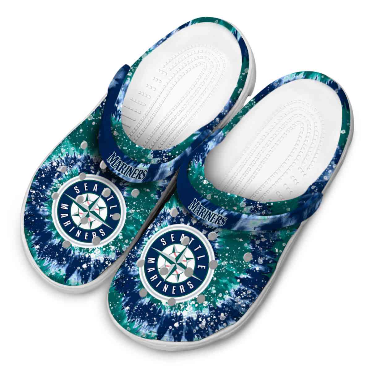 Merchidea Seattle Mariners MLB Sport Crocs Crocband Clogs Shoes Comfortable For Men Women and Kids