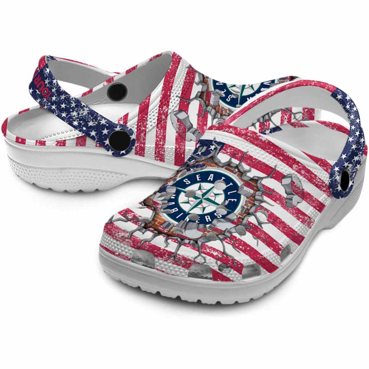 Merchidea Seattle Mariners MLB Sport Crocs Crocband Clogs Shoes Comfortable For Men Women and Kids