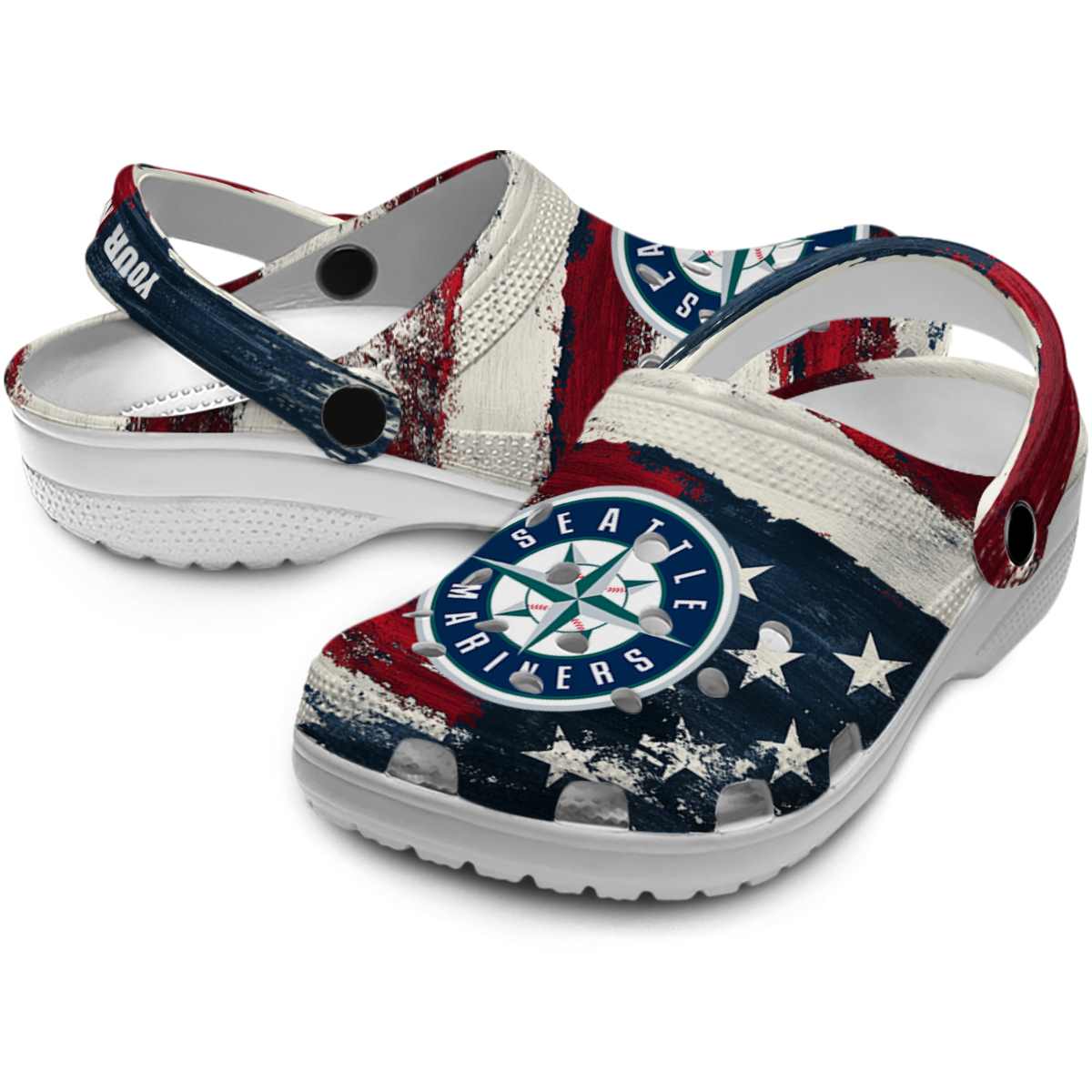Merchidea Seattle Mariners MLB Sport Crocs Crocband Clogs Shoes Comfortable For Men Women and Kids