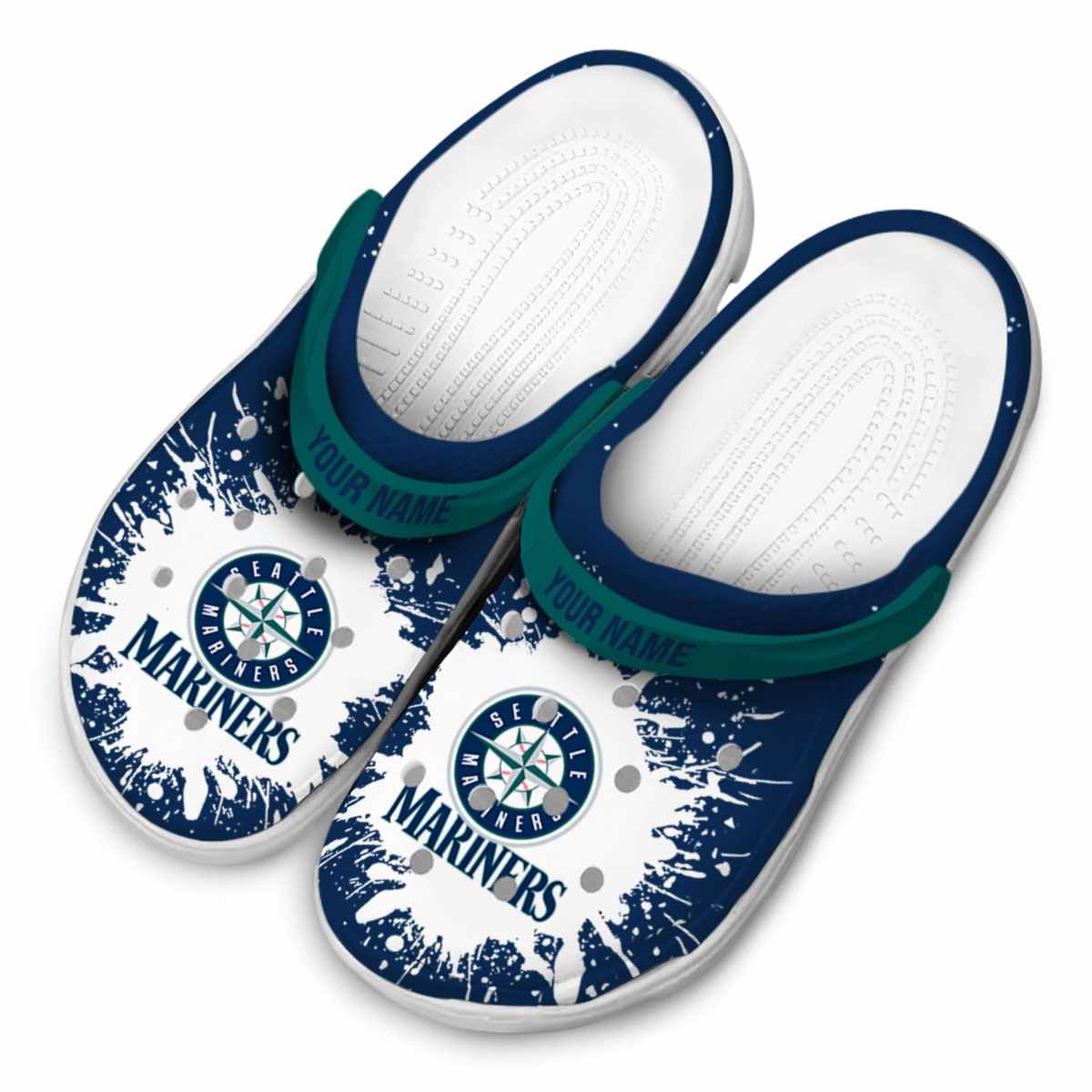 Merchidea Seattle Mariners MLB Sport Crocs Crocband Clogs Shoes Comfortable For Men Women and Kids