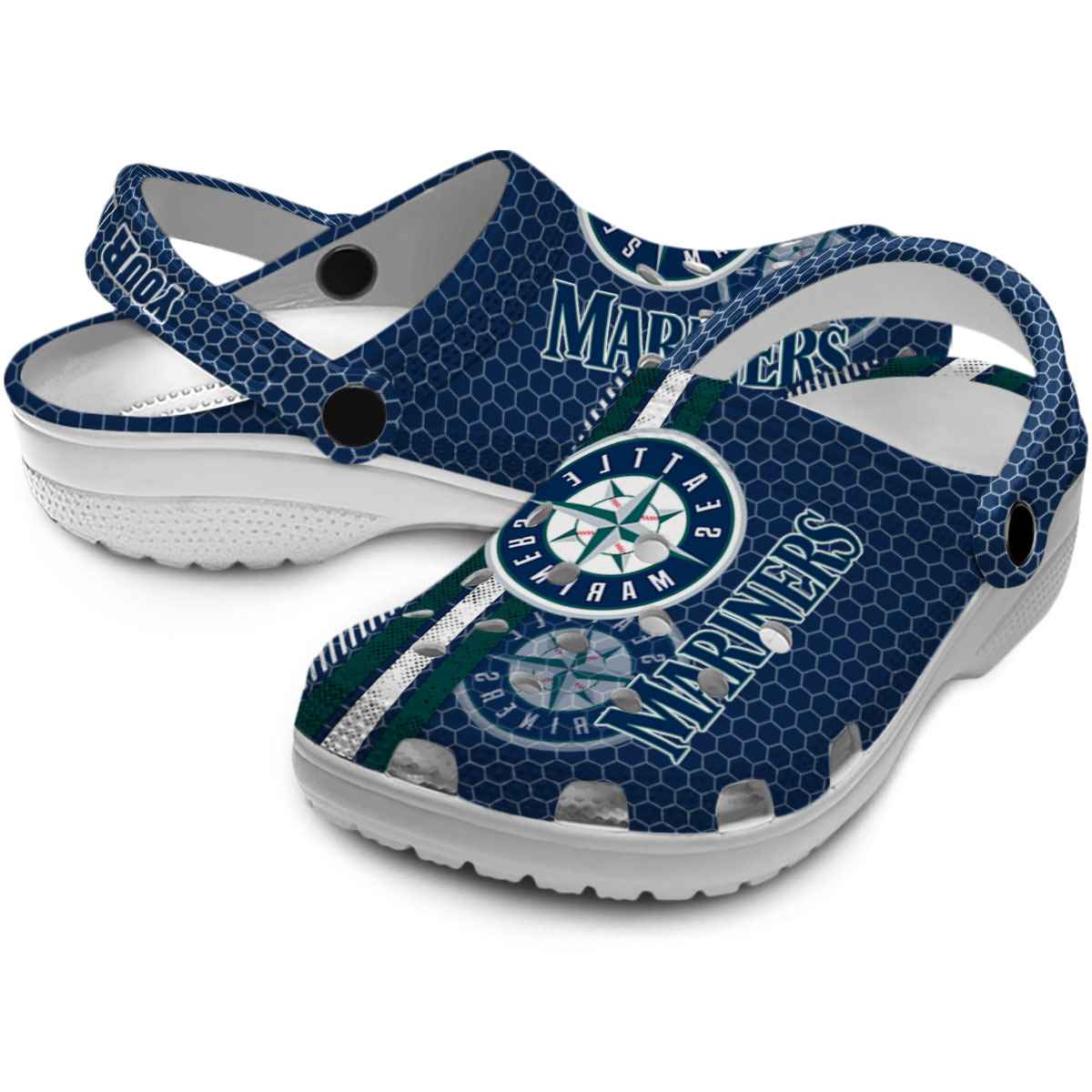Merchidea Seattle Mariners MLB Sport Crocs Crocband Clogs Shoes Comfortable For Men Women and Kids