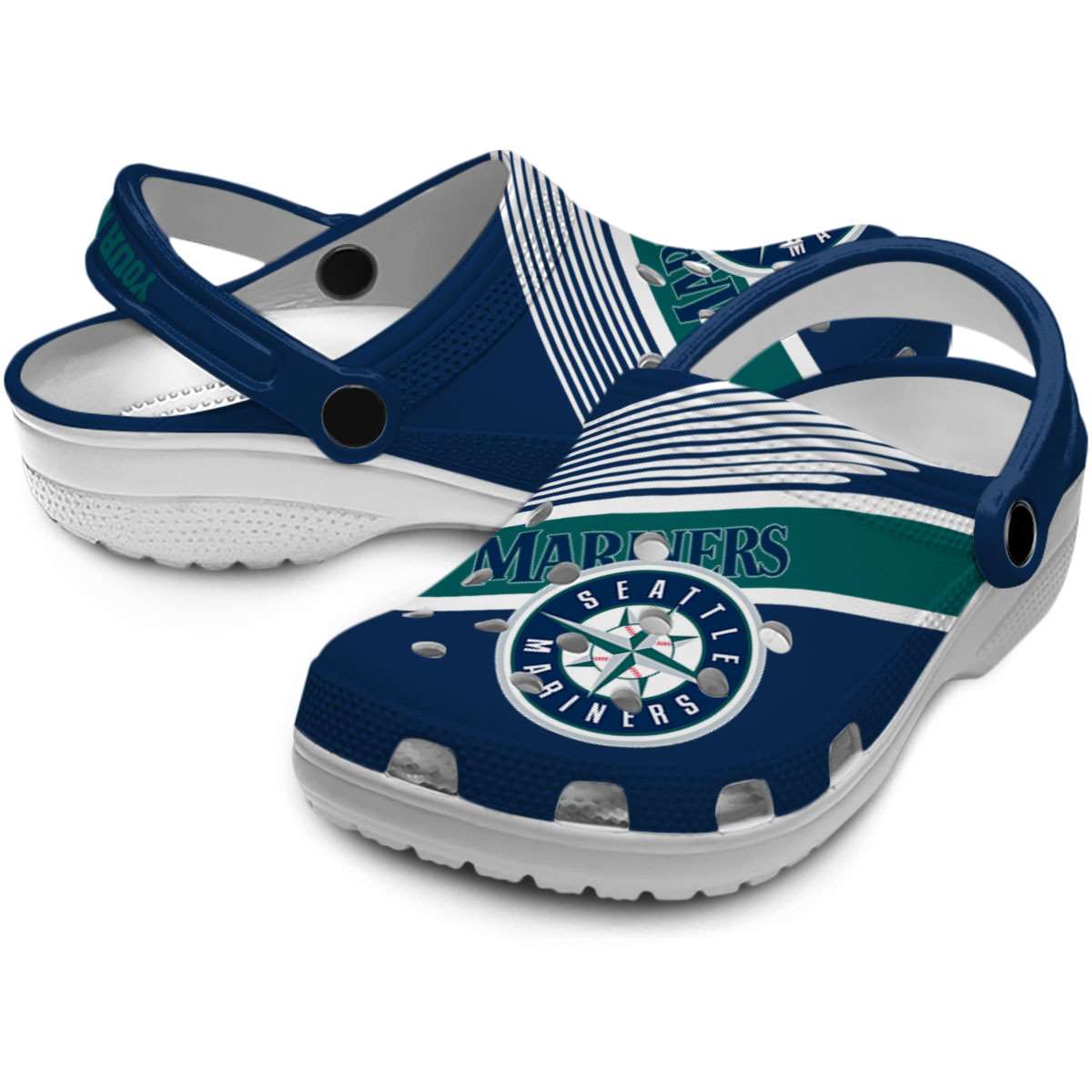 Merchidea Seattle Mariners MLB Sport Crocs Crocband Clogs Shoes Comfortable For Men Women and Kids