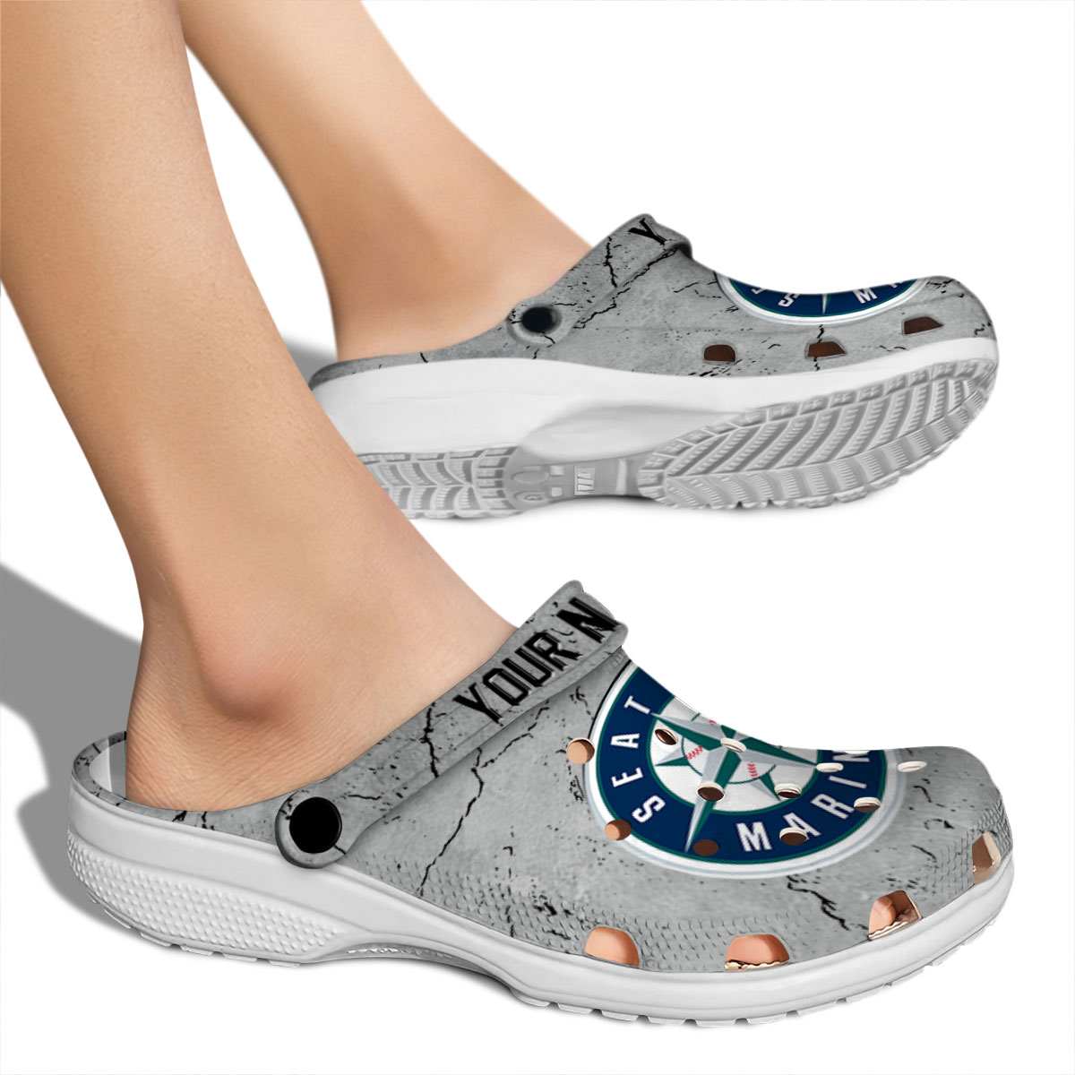 Merchidea Seattle Mariners MLB Sport Crocs Crocband Clogs Shoes Comfortable For Men Women and Kids