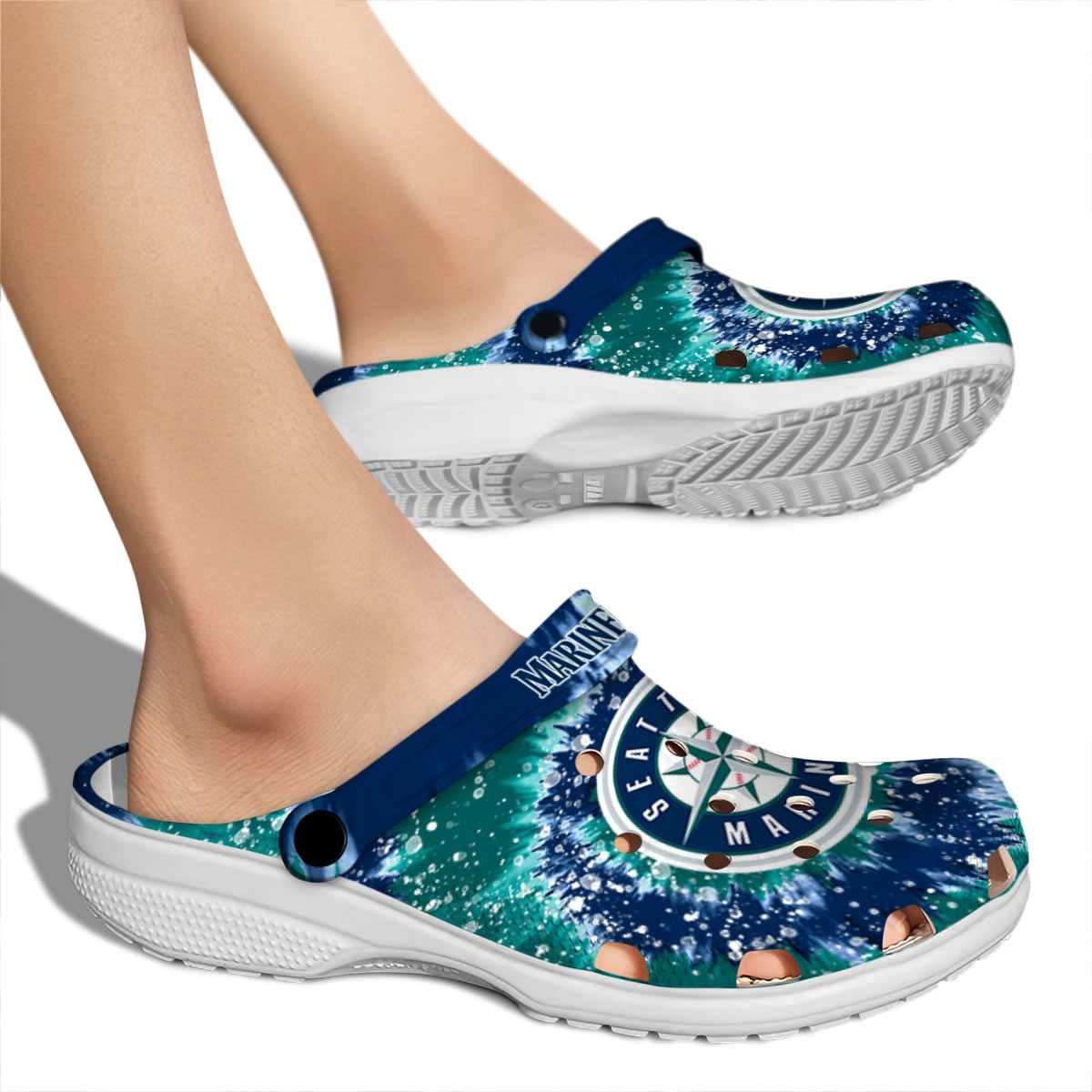 Merchidea Seattle Mariners MLB Sport Crocs Crocband Clogs Shoes Comfortable For Men Women and Kids