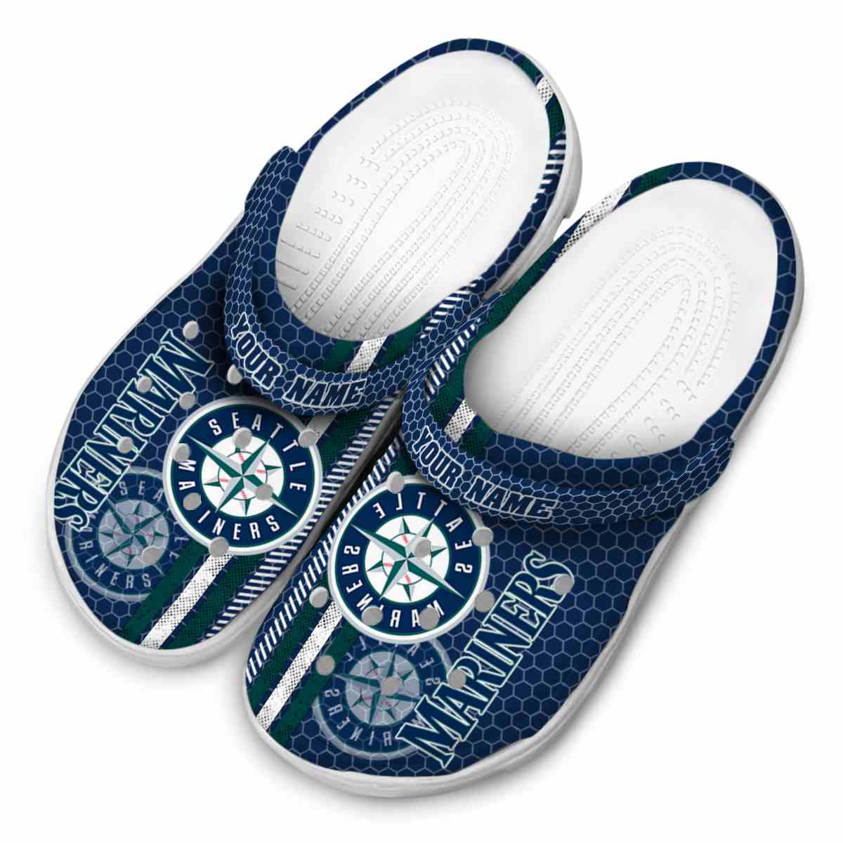 Merchidea Seattle Mariners MLB Sport Crocs Crocband Clogs Shoes Comfortable For Men Women and Kids