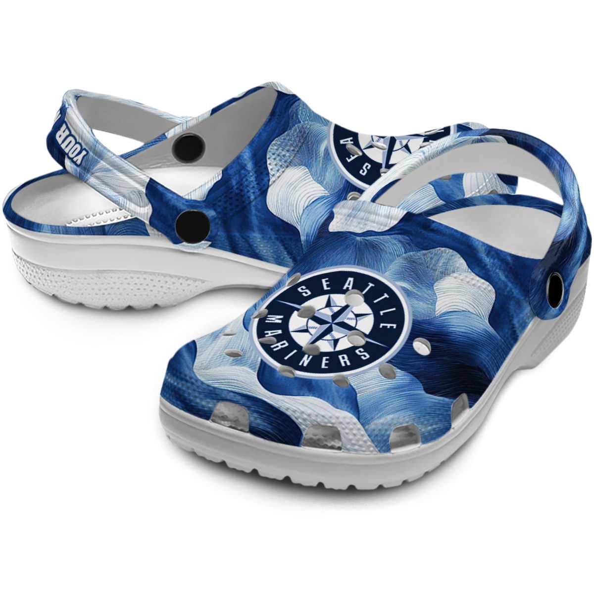 Merchidea Seattle Mariners MLB Sport Crocs Crocband Clogs Shoes Comfortable For Men Women and Kids