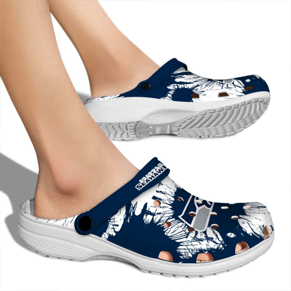 Merchidea Seattle Seahawks NFL Sport Crocs Crocband Clogs Shoes Comfortable For Men Women and Kids