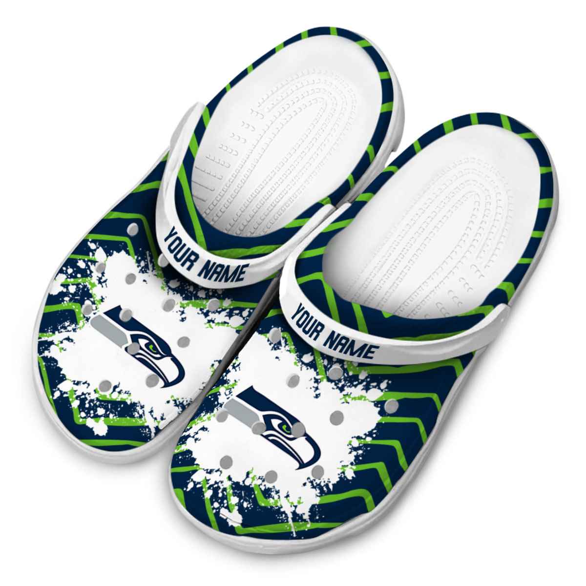Merchidea Seattle Seahawks NFL Sport Crocs Crocband Clogs Shoes Comfortable For Men Women and Kids