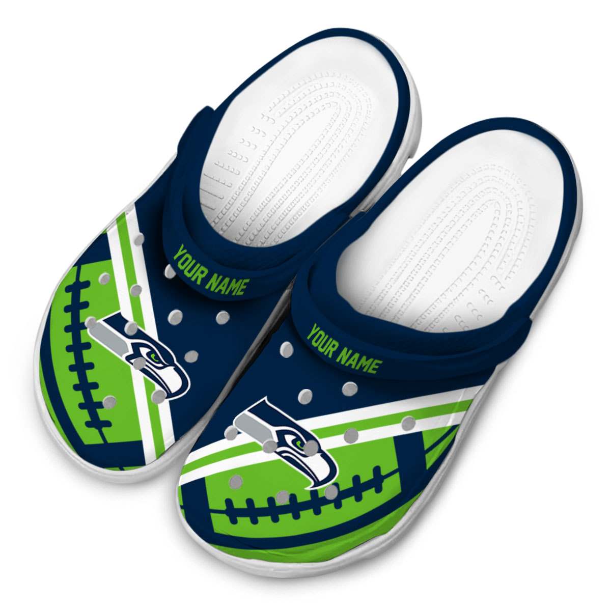 Merchidea Seattle Seahawks NFL Sport Crocs Crocband Clogs Shoes Comfortable For Men Women and Kids