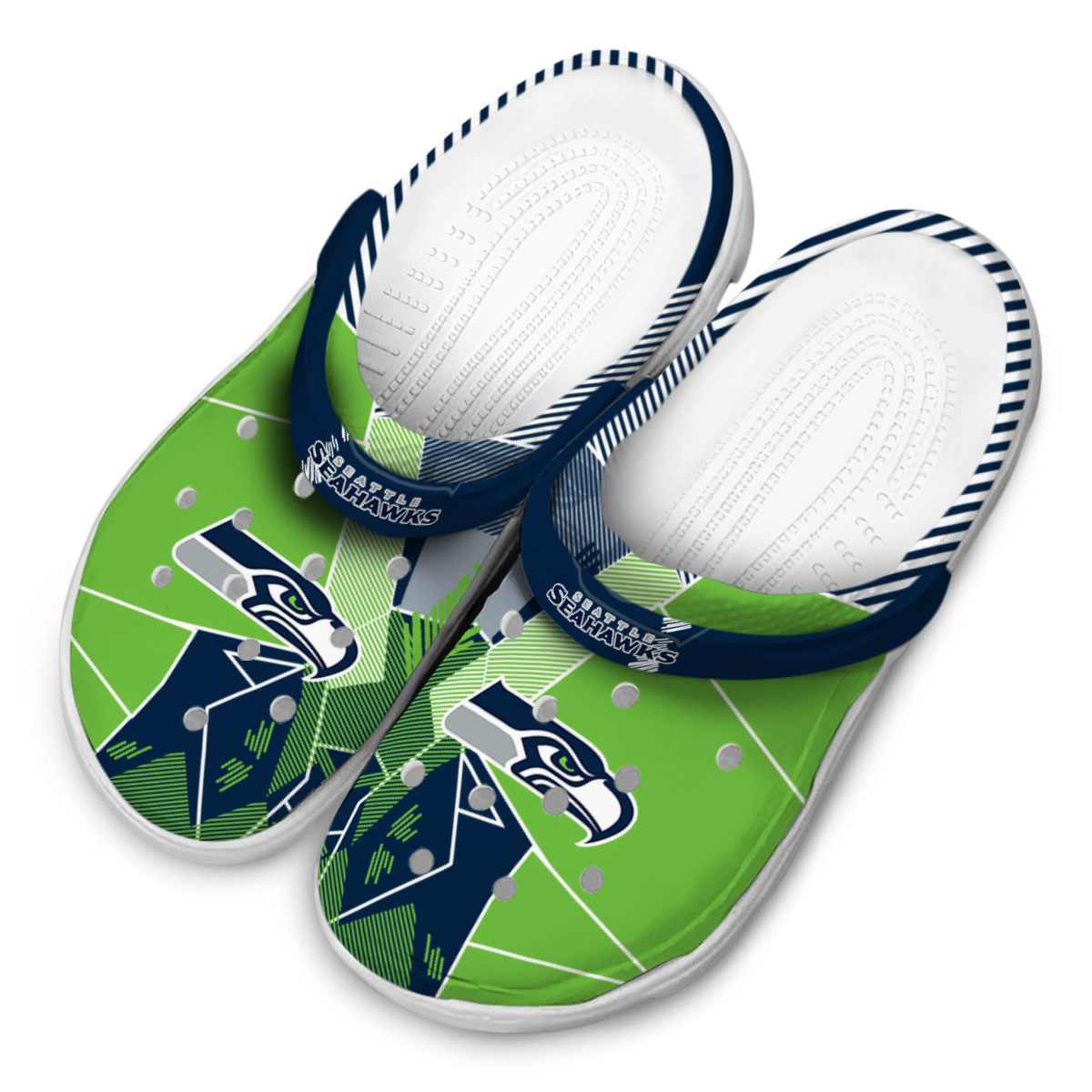 Merchidea Seattle Seahawks NFL Sport Crocs Crocband Clogs Shoes Comfortable For Men Women and Kids
