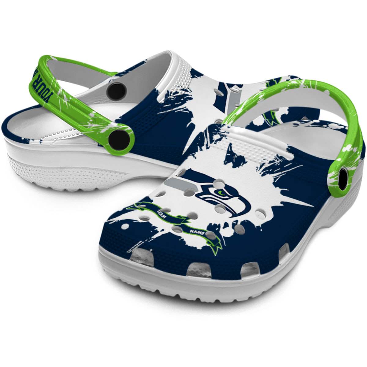 Merchidea Seattle Seahawks NFL Sport Crocs Crocband Clogs Shoes Comfortable For Men Women and Kids