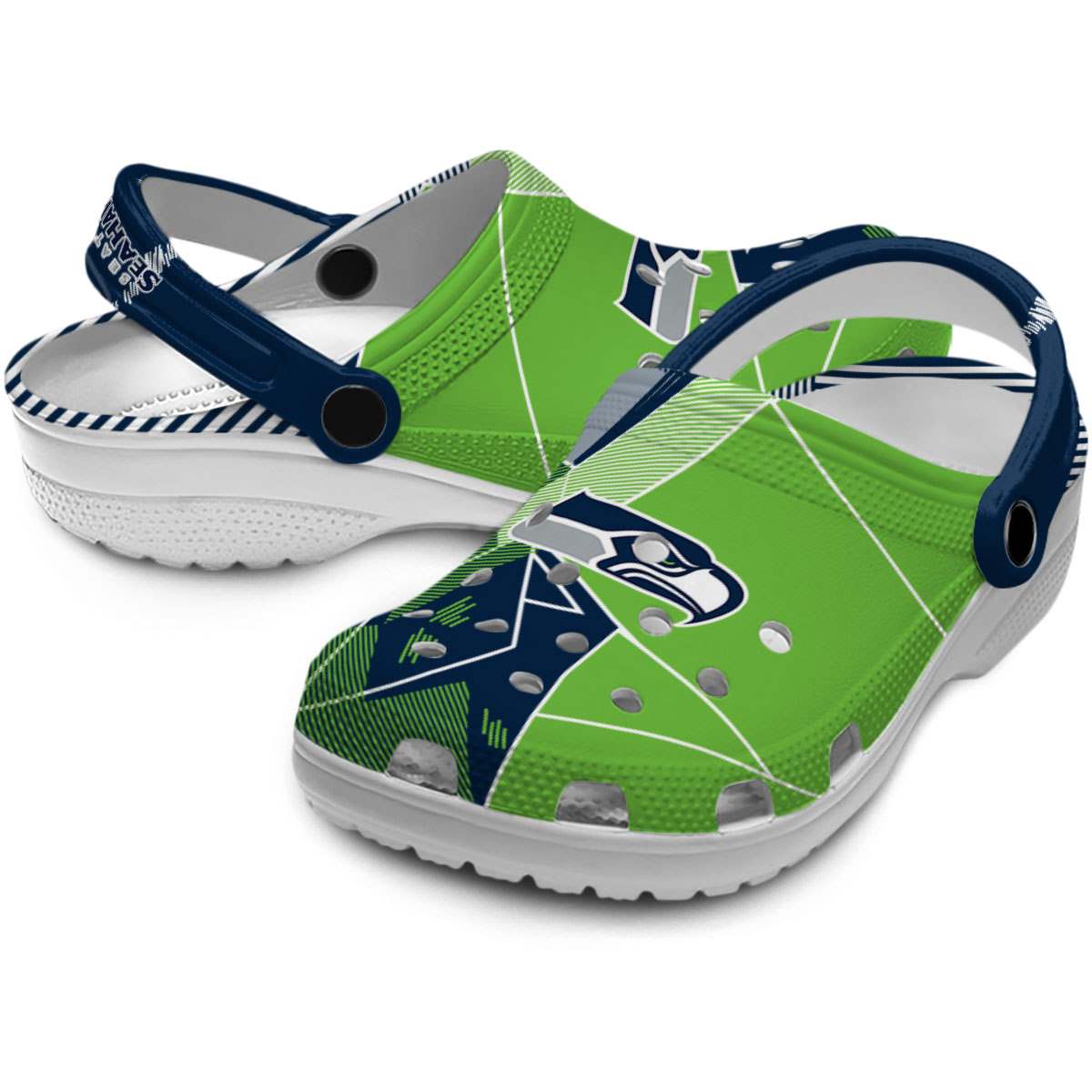 Merchidea Seattle Seahawks NFL Sport Crocs Crocband Clogs Shoes Comfortable For Men Women and Kids