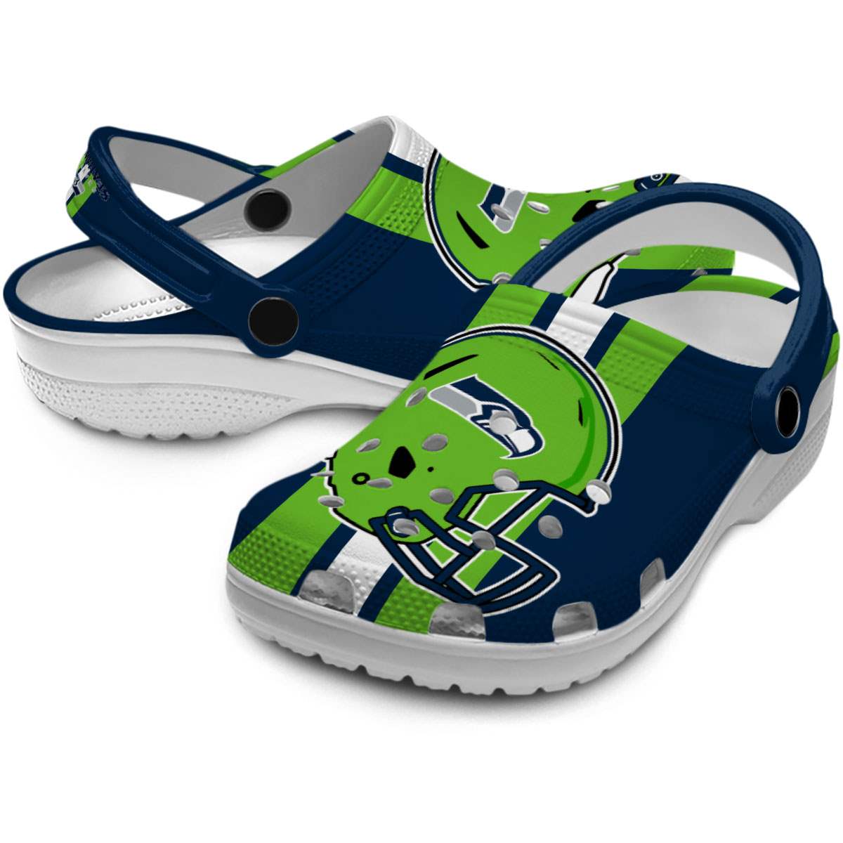 Merchidea Seattle Seahawks NFL Sport Crocs Crocband Clogs Shoes Comfortable For Men Women and Kids