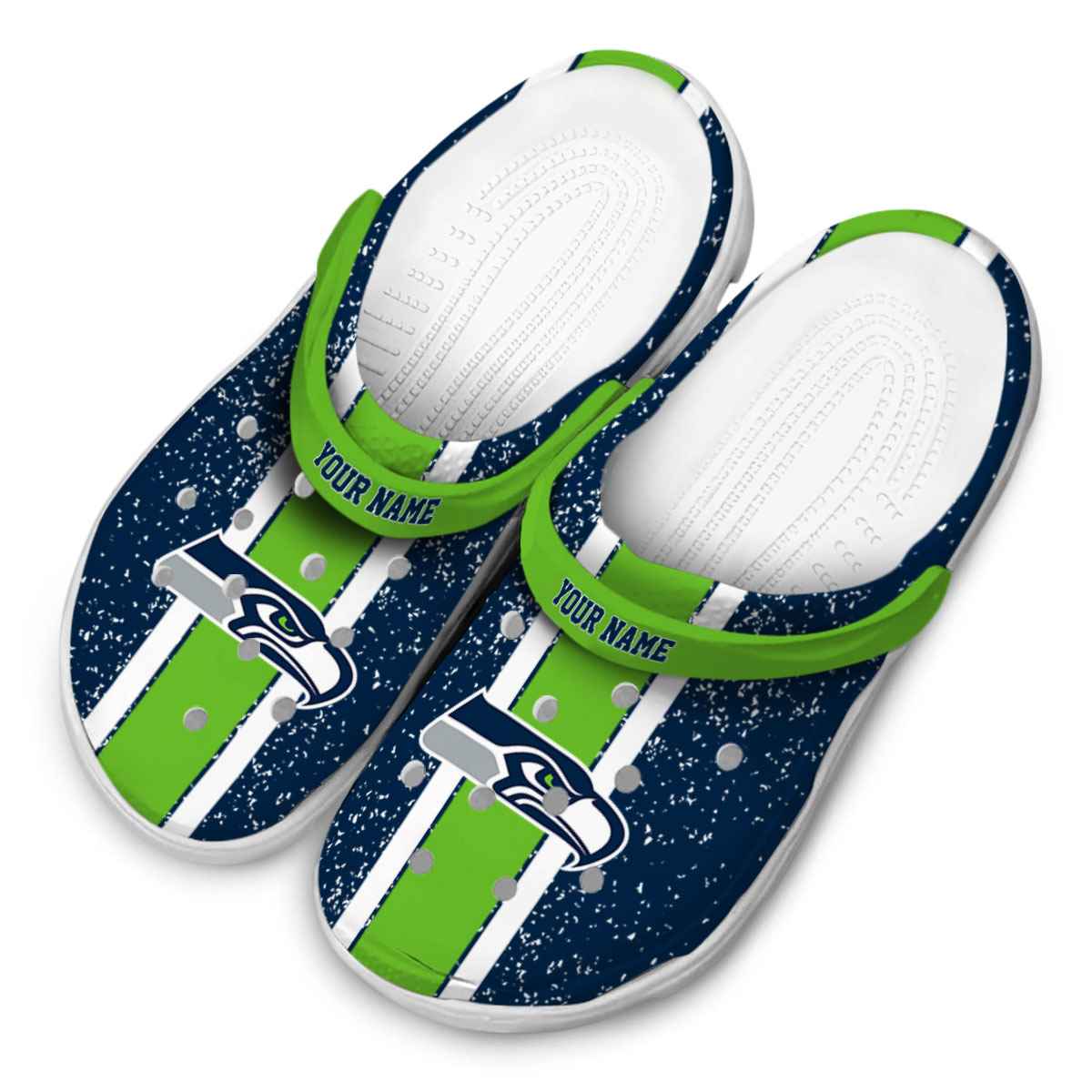 Merchidea Seattle Seahawks NFL Sport Crocs Crocband Clogs Shoes Comfortable For Men Women and Kids