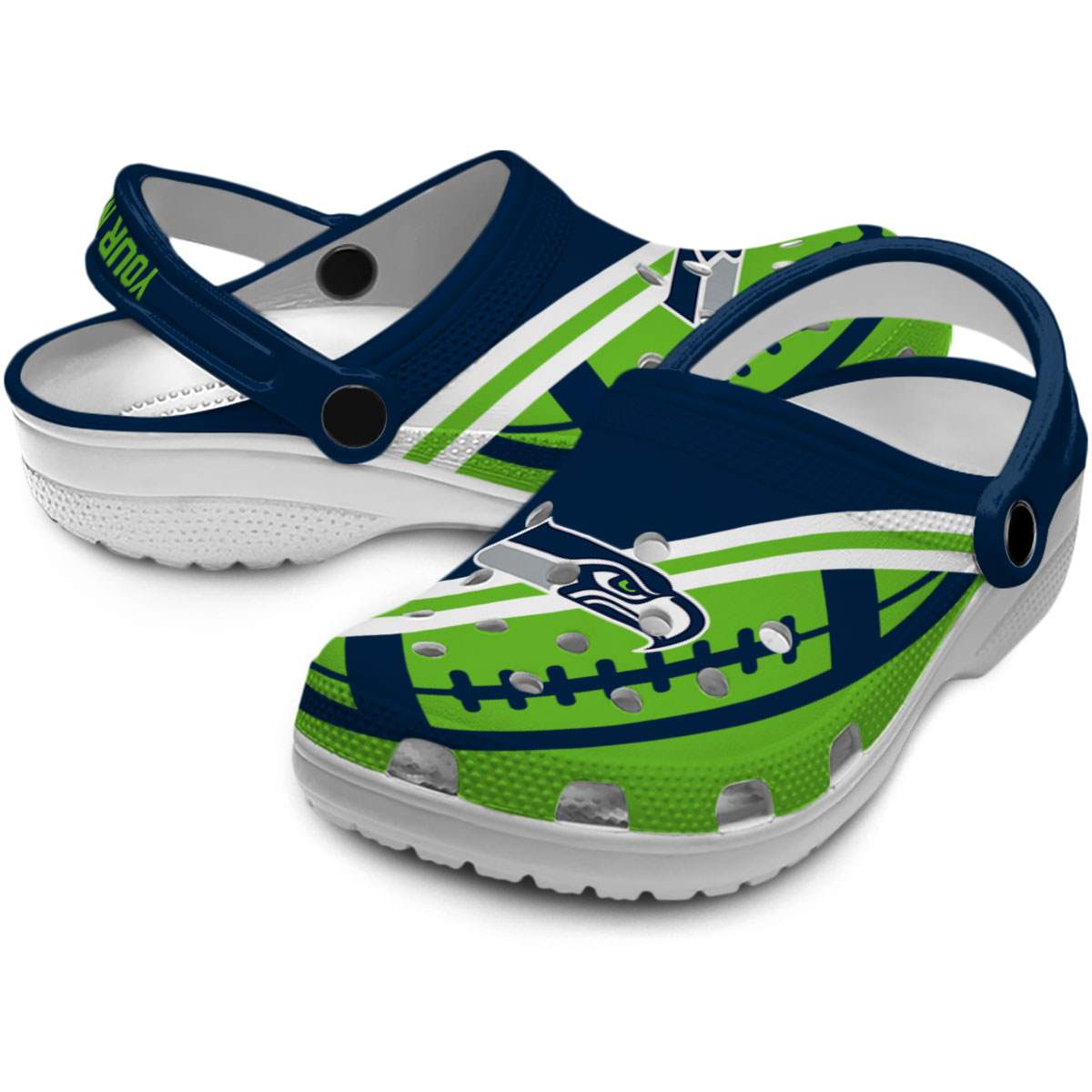 Merchidea Seattle Seahawks NFL Sport Crocs Crocband Clogs Shoes Comfortable For Men Women and Kids