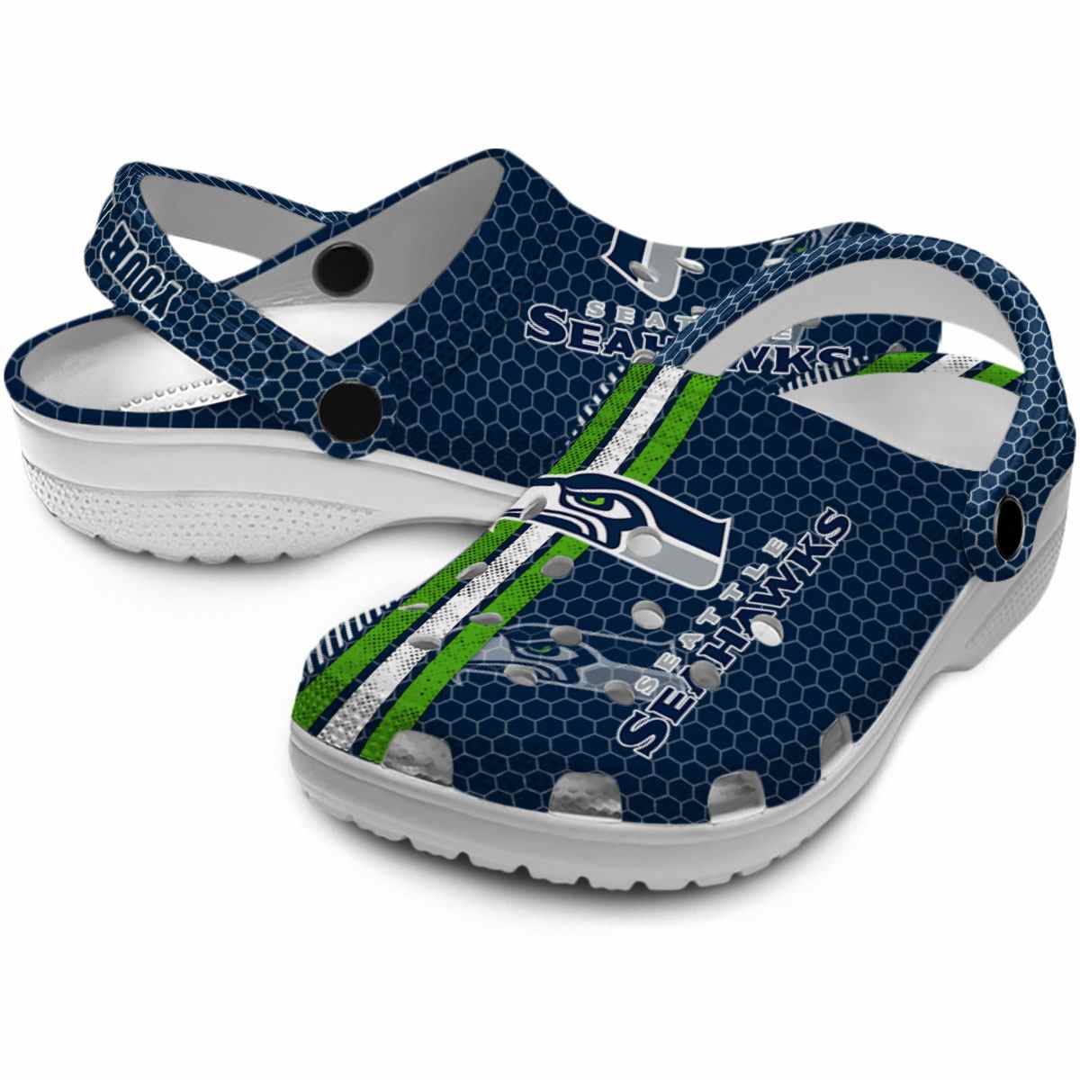 Merchidea Seattle Seahawks NFL Sport Crocs Crocband Clogs Shoes Comfortable For Men Women and Kids