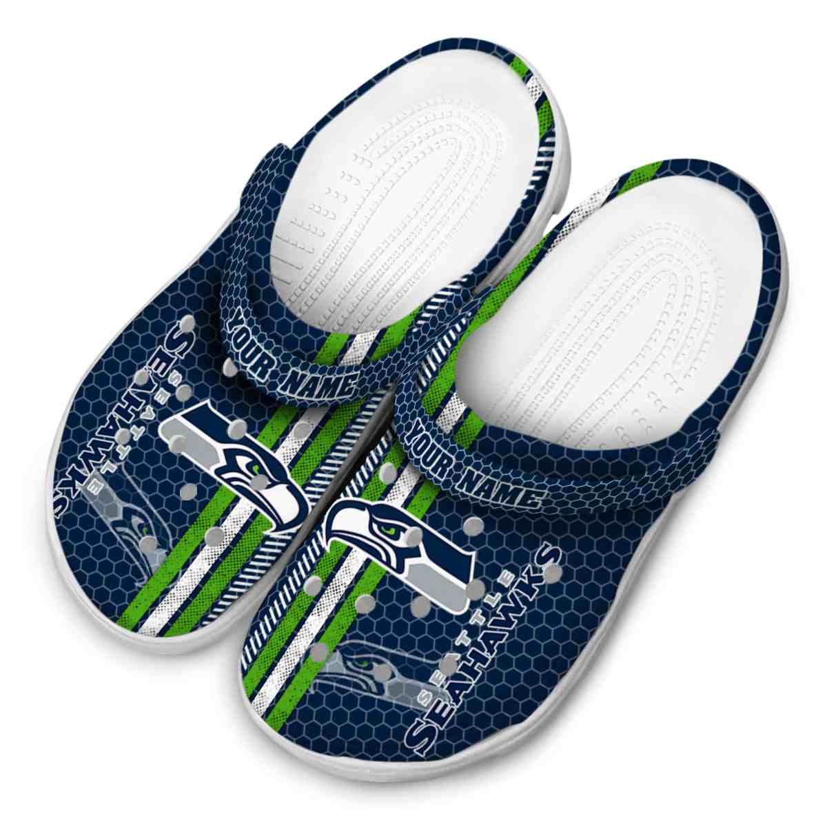 Merchidea Seattle Seahawks NFL Sport Crocs Crocband Clogs Shoes Comfortable For Men Women and Kids