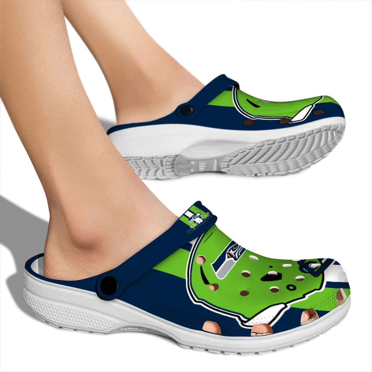 Merchidea Seattle Seahawks NFL Sport Crocs Crocband Clogs Shoes Comfortable For Men Women and Kids