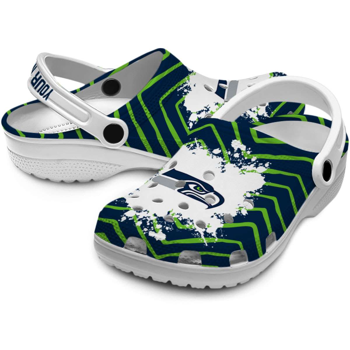 Merchidea Seattle Seahawks NFL Sport Crocs Crocband Clogs Shoes Comfortable For Men Women and Kids