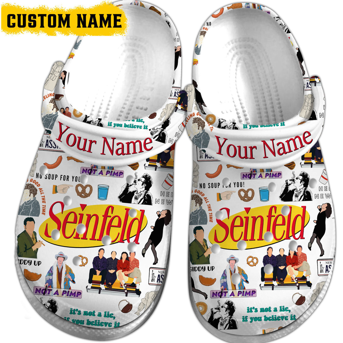 Merchidea Seinfeld TV Series Crocs Crocband Clogs Shoes Comfortable For Men Women and Kids