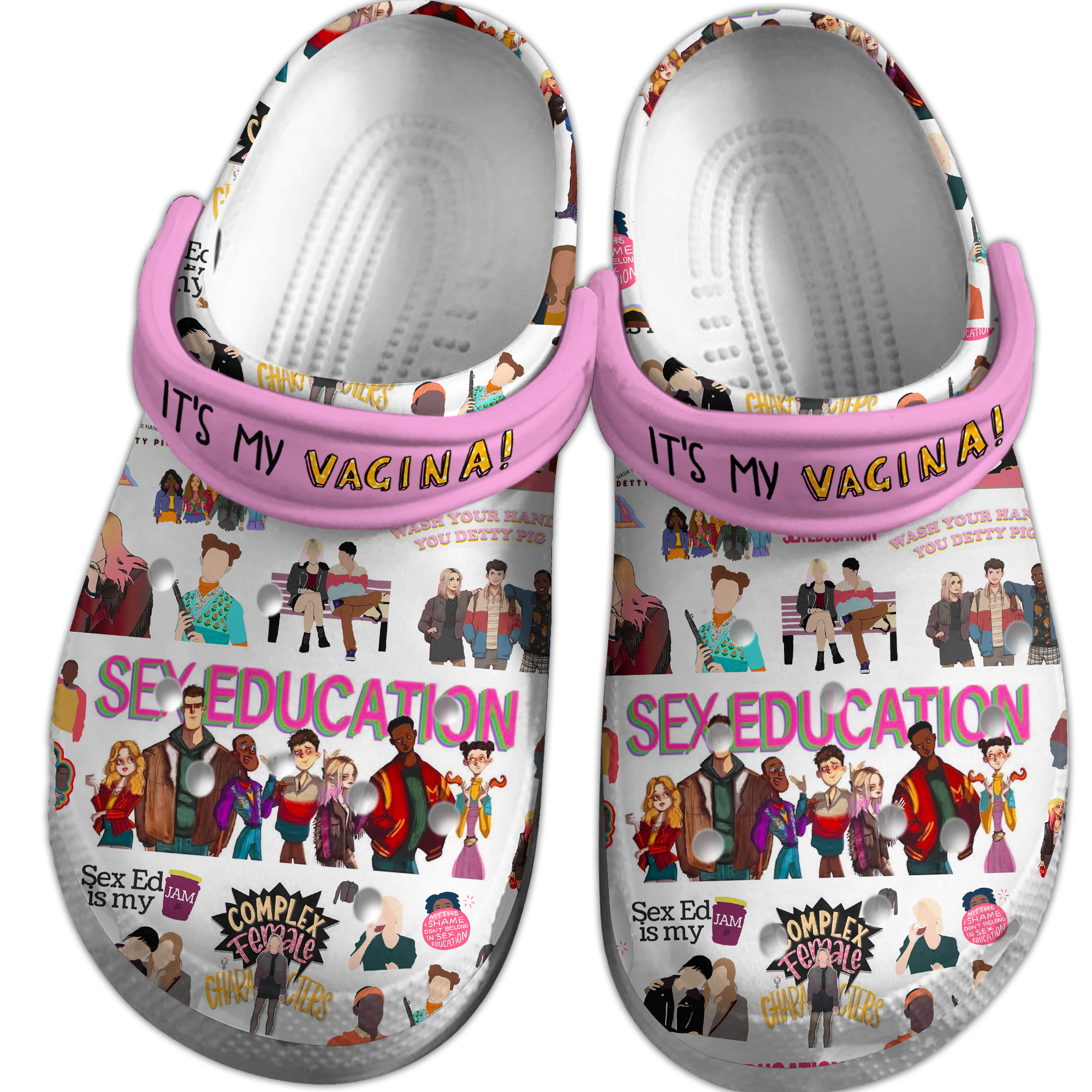 Merchidea Sex Education TV Series Crocs Crocband Clogs Shoes Comfortable For Men Women and Kids