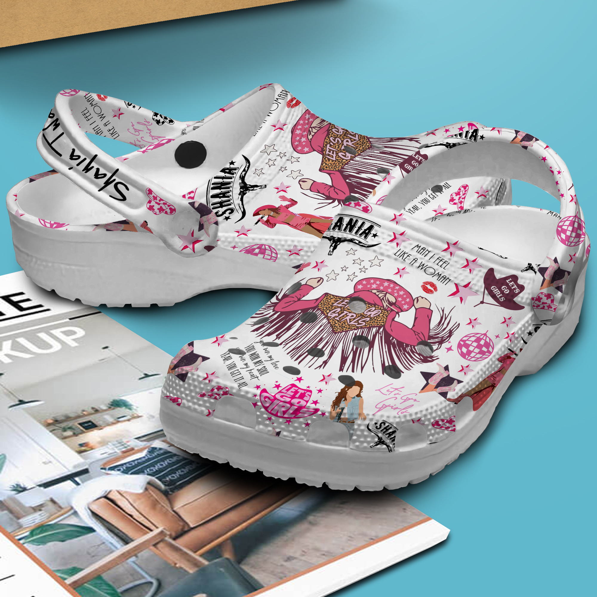 Merchidea Shania Twain Music Crocs Crocband Clogs Shoes Comfortable For Men Women and Kids