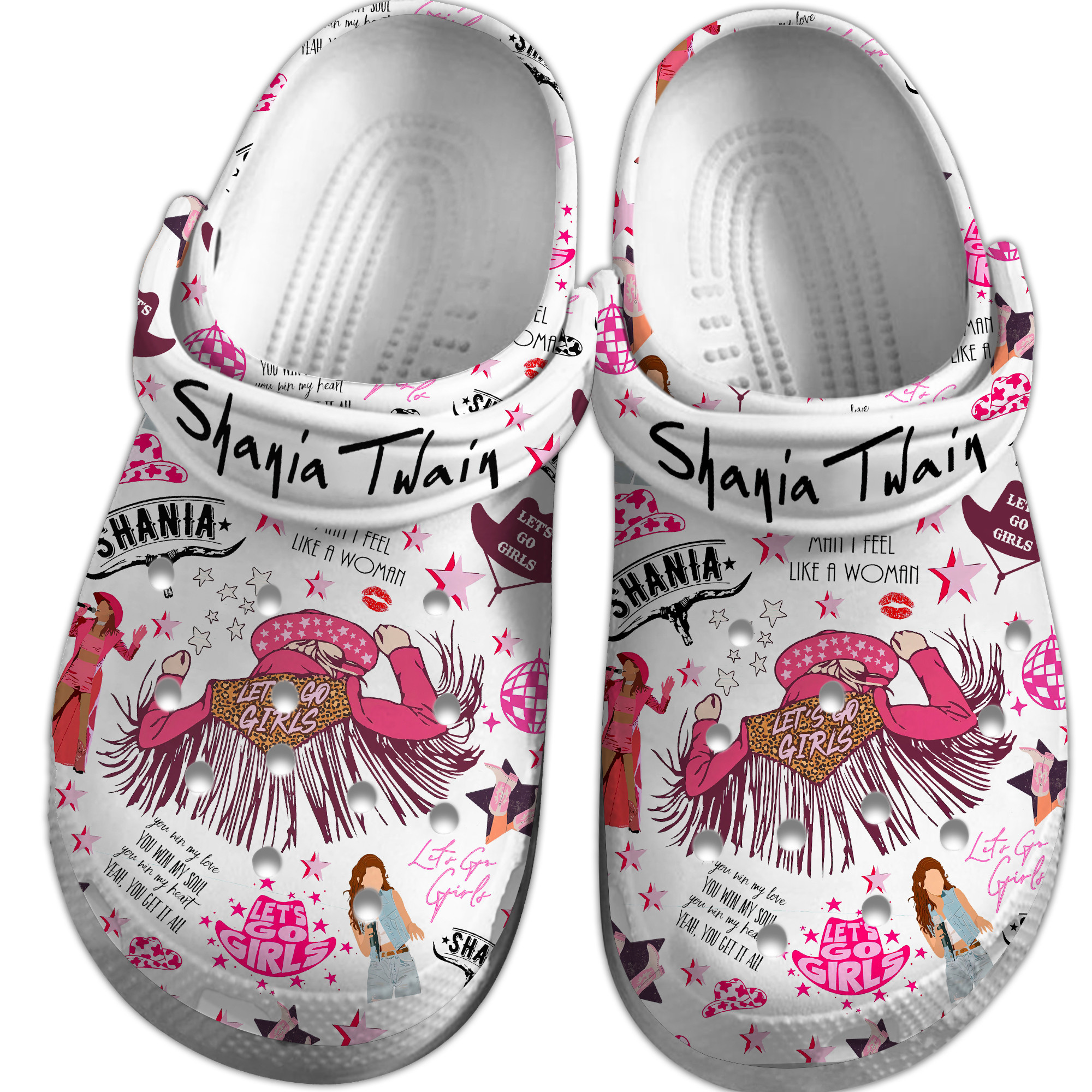 Merchidea Shania Twain Music Crocs Crocband Clogs Shoes Comfortable For Men Women and Kids