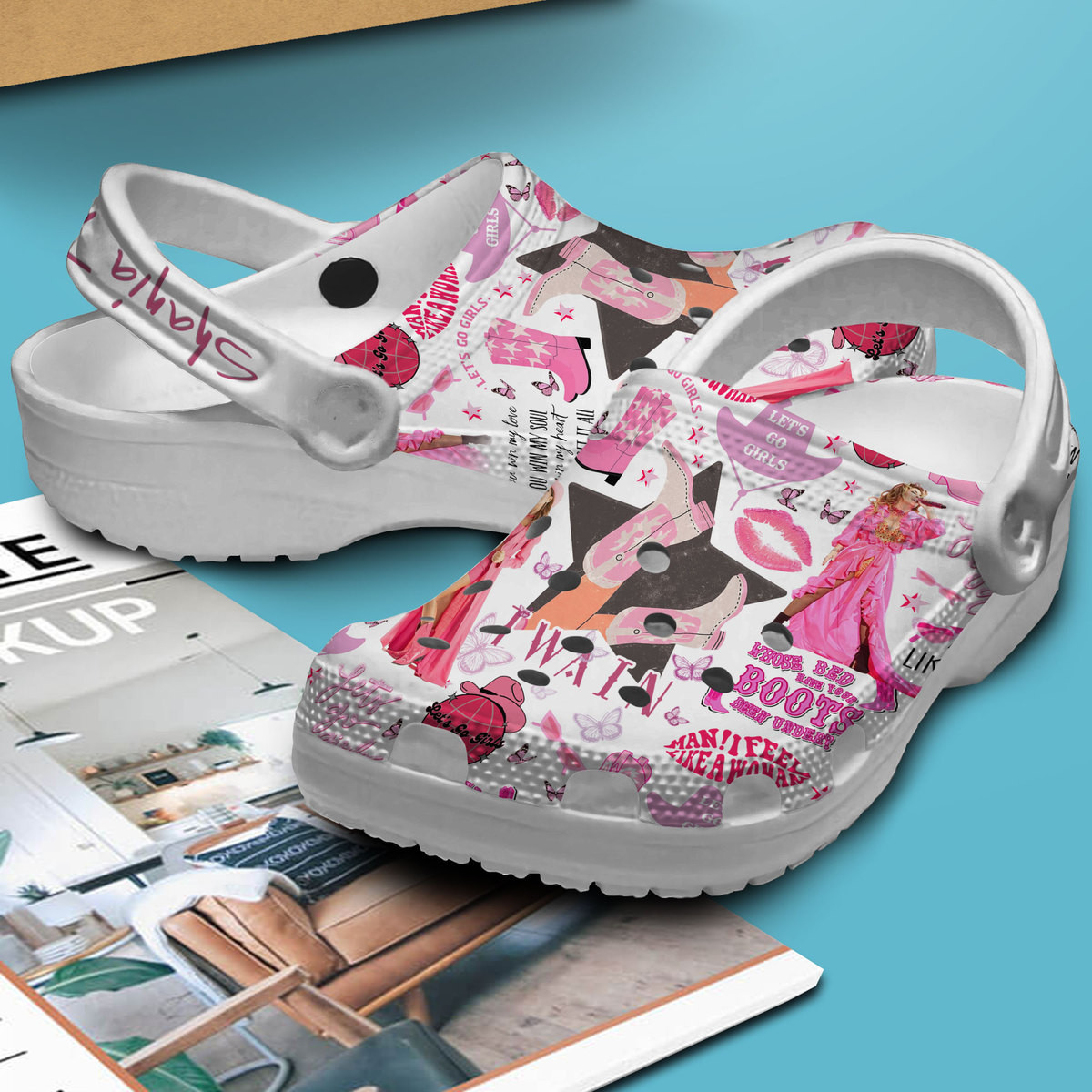 Merchidea Shania Twain Music Crocs Crocband Clogs Shoes Comfortable For Men Women and Kids