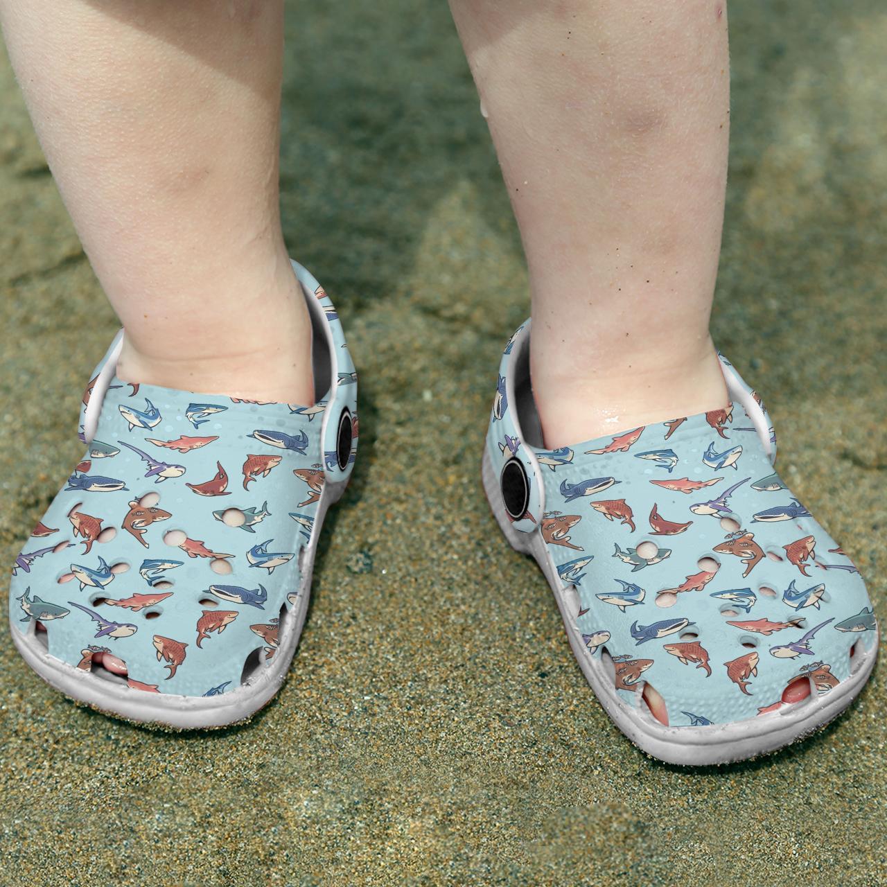 Merchidea Shark Collection Crocs Crocband Clogs Shoes Comfortable For Men Women and Kids