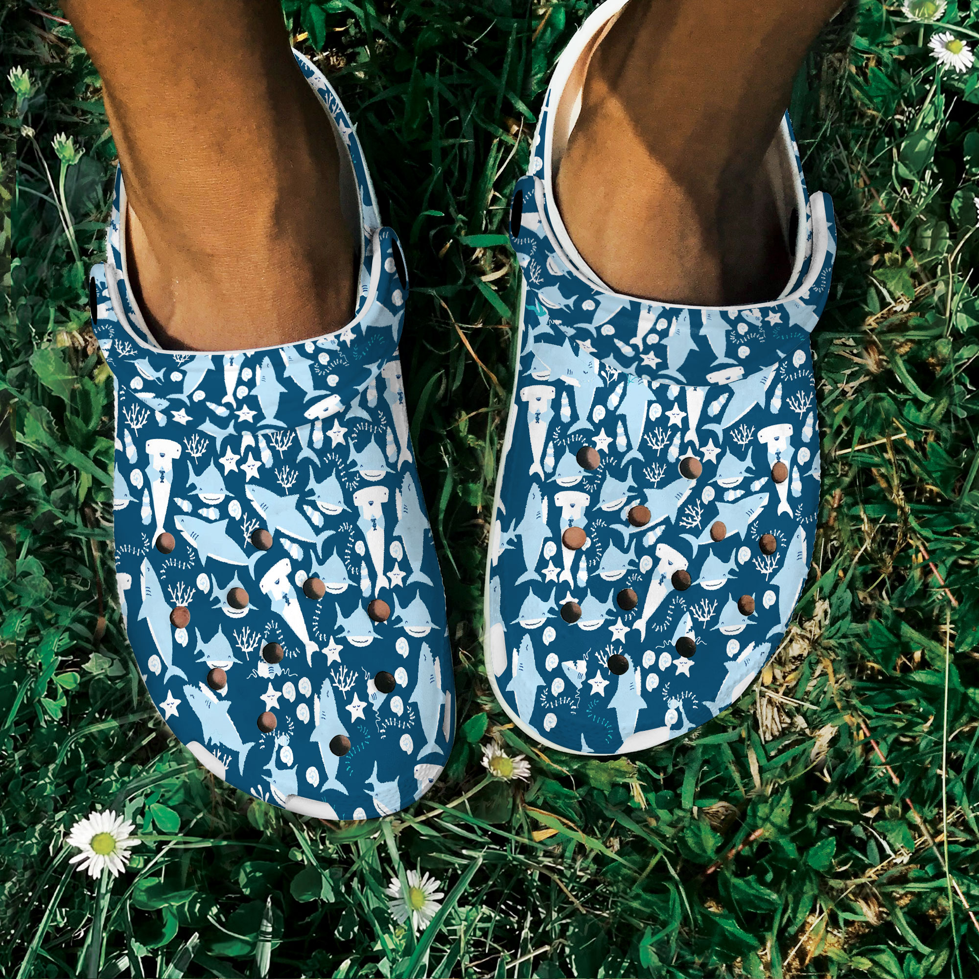 Merchidea Sharks Of The World Crocs Crocband Clogs Shoes Comfortable For Men Women and Kids