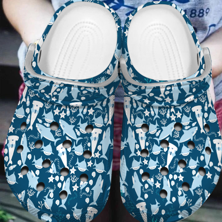 Merchidea Sharks Of The World Crocs Crocband Clogs Shoes Comfortable For Men Women and Kids