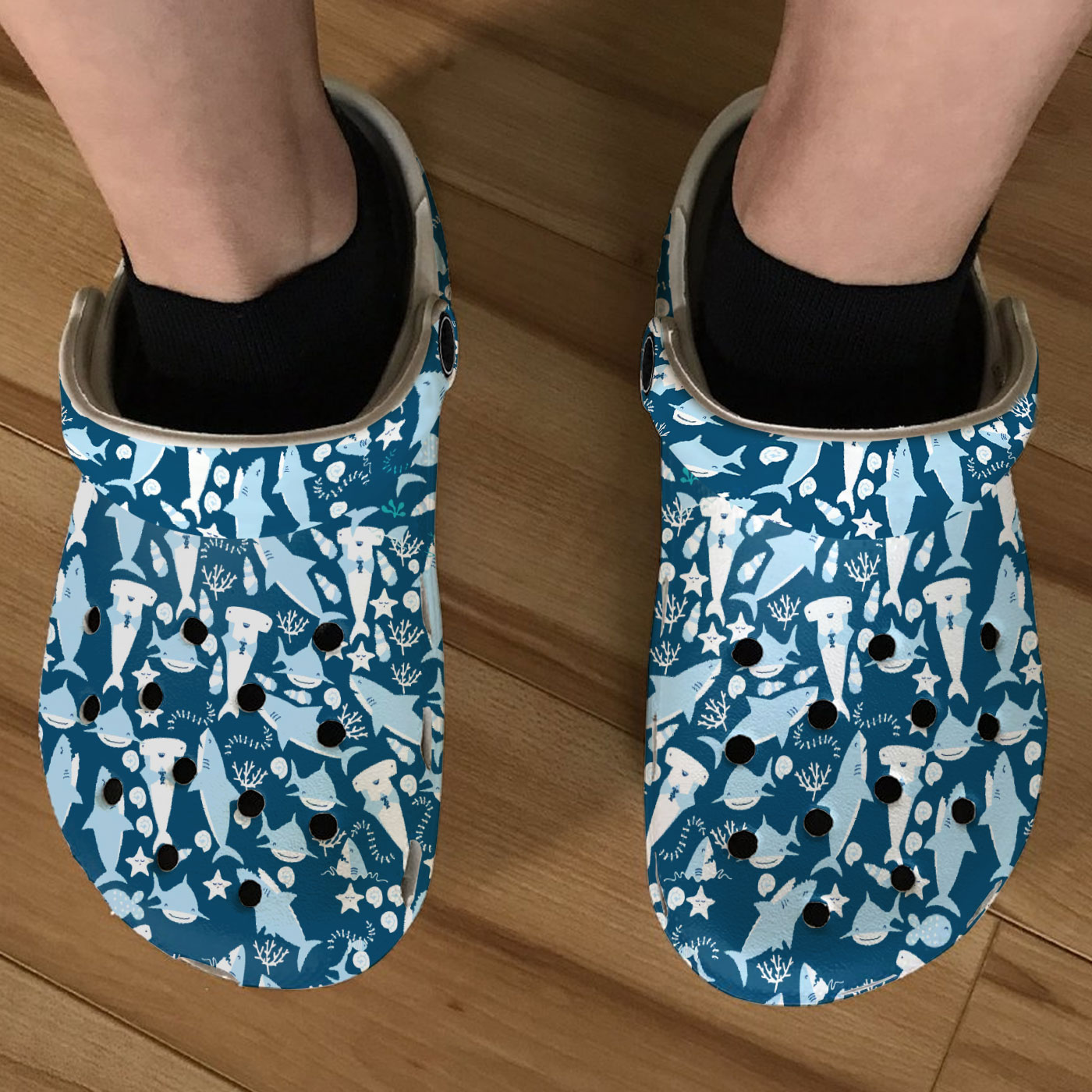 Merchidea Sharks Of The World Crocs Crocband Clogs Shoes Comfortable For Men Women and Kids