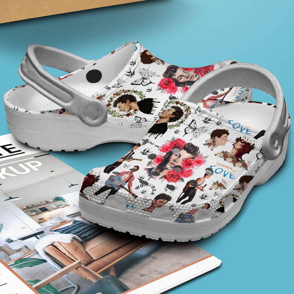 Merchidea Shawn Mendes Singer Music Crocs Crocband Clogs Shoes Comfortable For Men Women and Kids