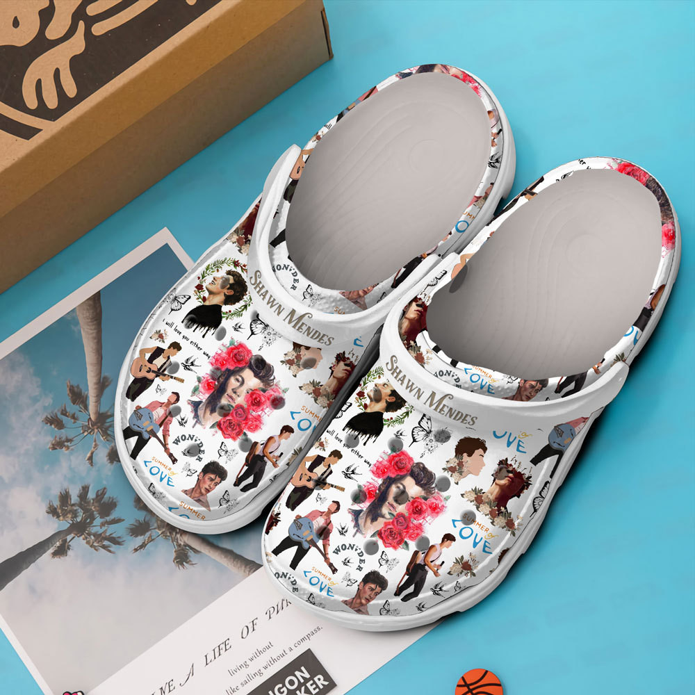 Merchidea Shawn Mendes Singer Music Crocs Crocband Clogs Shoes Comfortable For Men Women and Kids