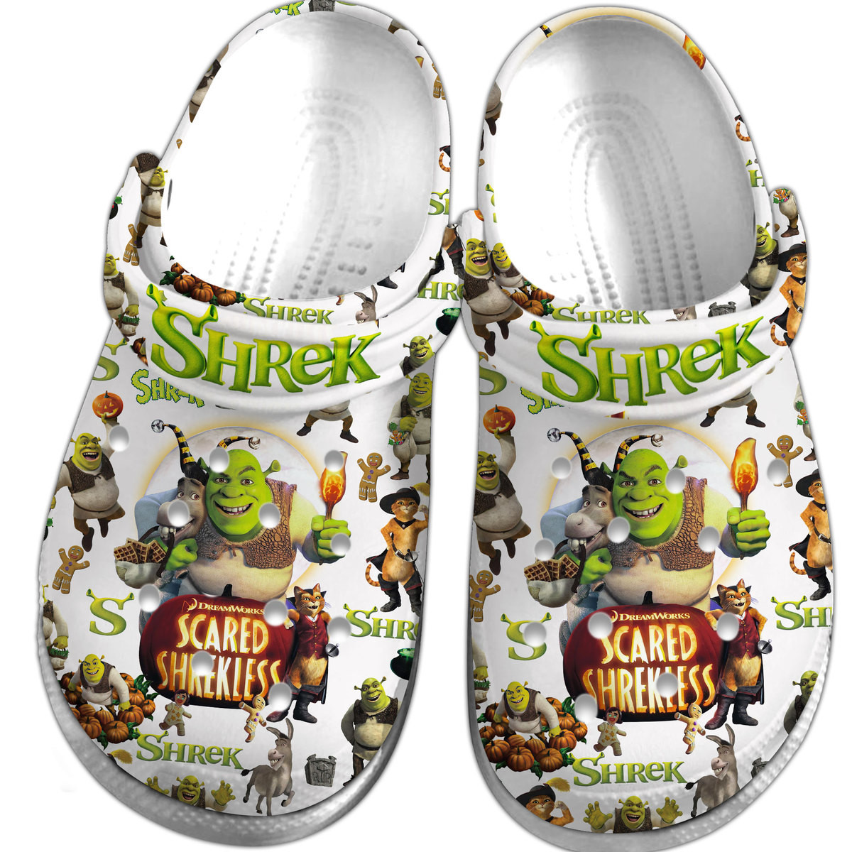 Merchidea Shrek Cartoon Crocs Crocband Clogs Shoes Comfortable For Men Women and Kids
