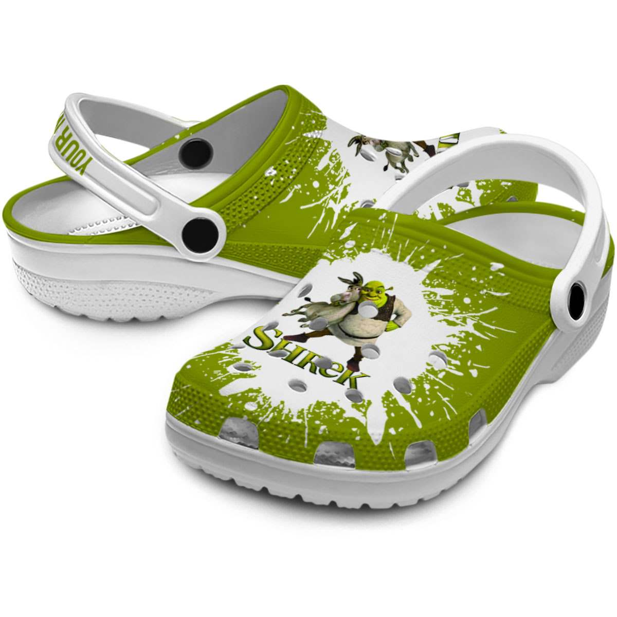 Merchidea Shrek Cartoon Crocs Crocband Clogs Shoes Comfortable For Men Women and Kids