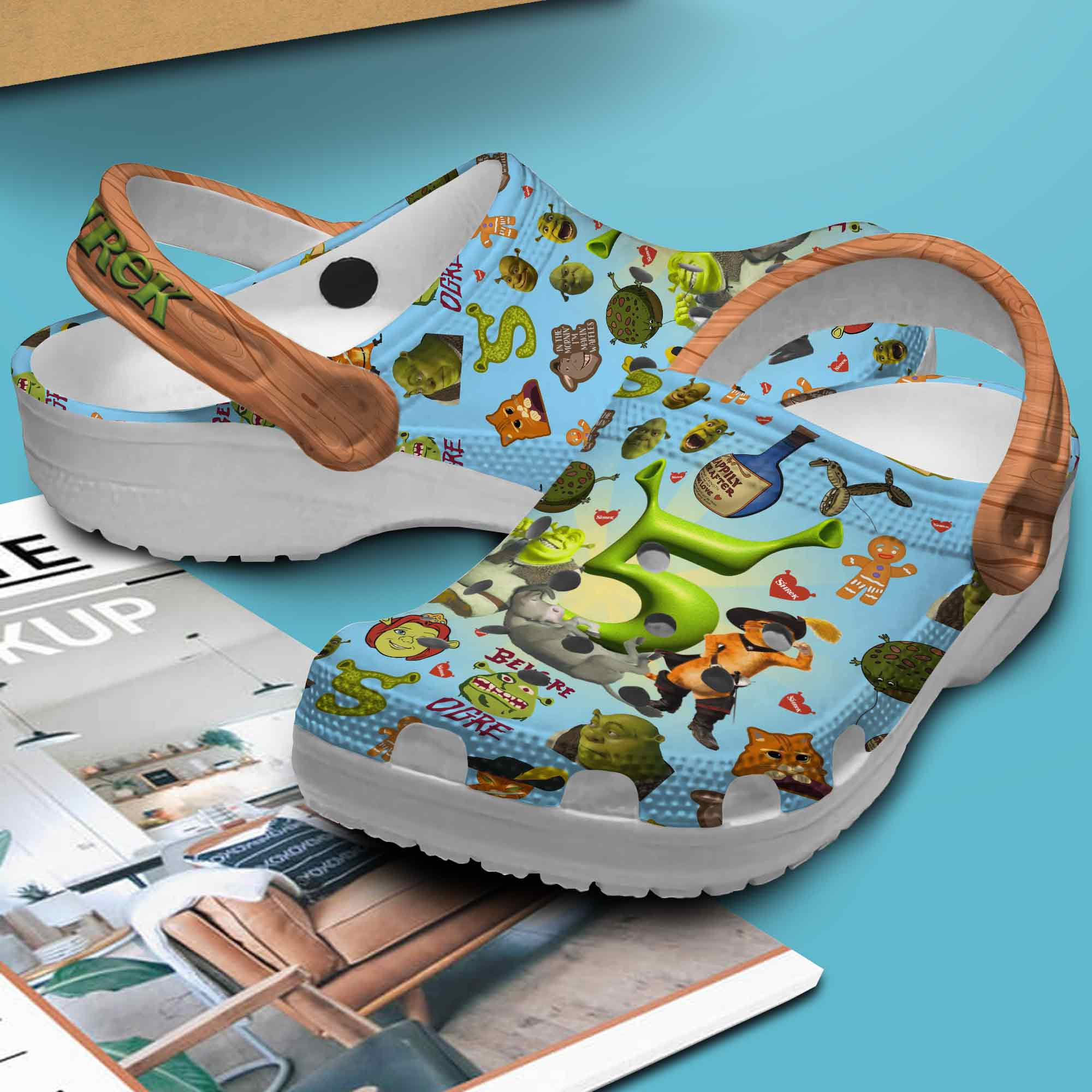 Merchidea Shrek Cartoon Crocs Crocband Clogs Shoes Comfortable For Men Women and Kids