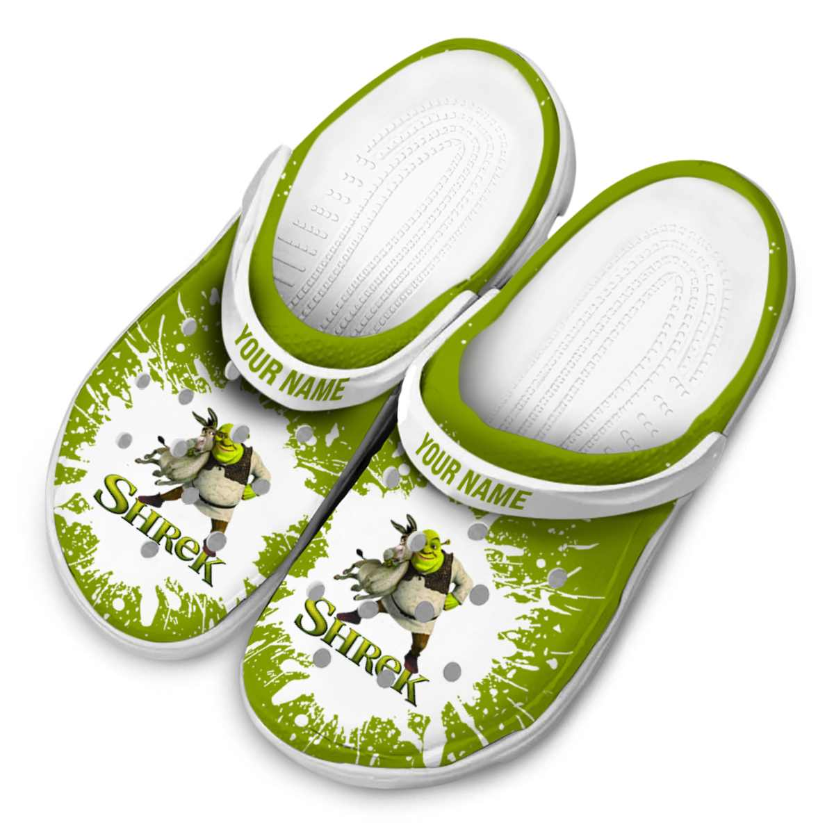 Merchidea Shrek Cartoon Crocs Crocband Clogs Shoes Comfortable For Men Women and Kids