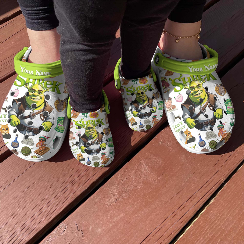 Merchidea Shrek Cartoon Crocs Crocband Clogs Shoes Comfortable For Men Women and Kids